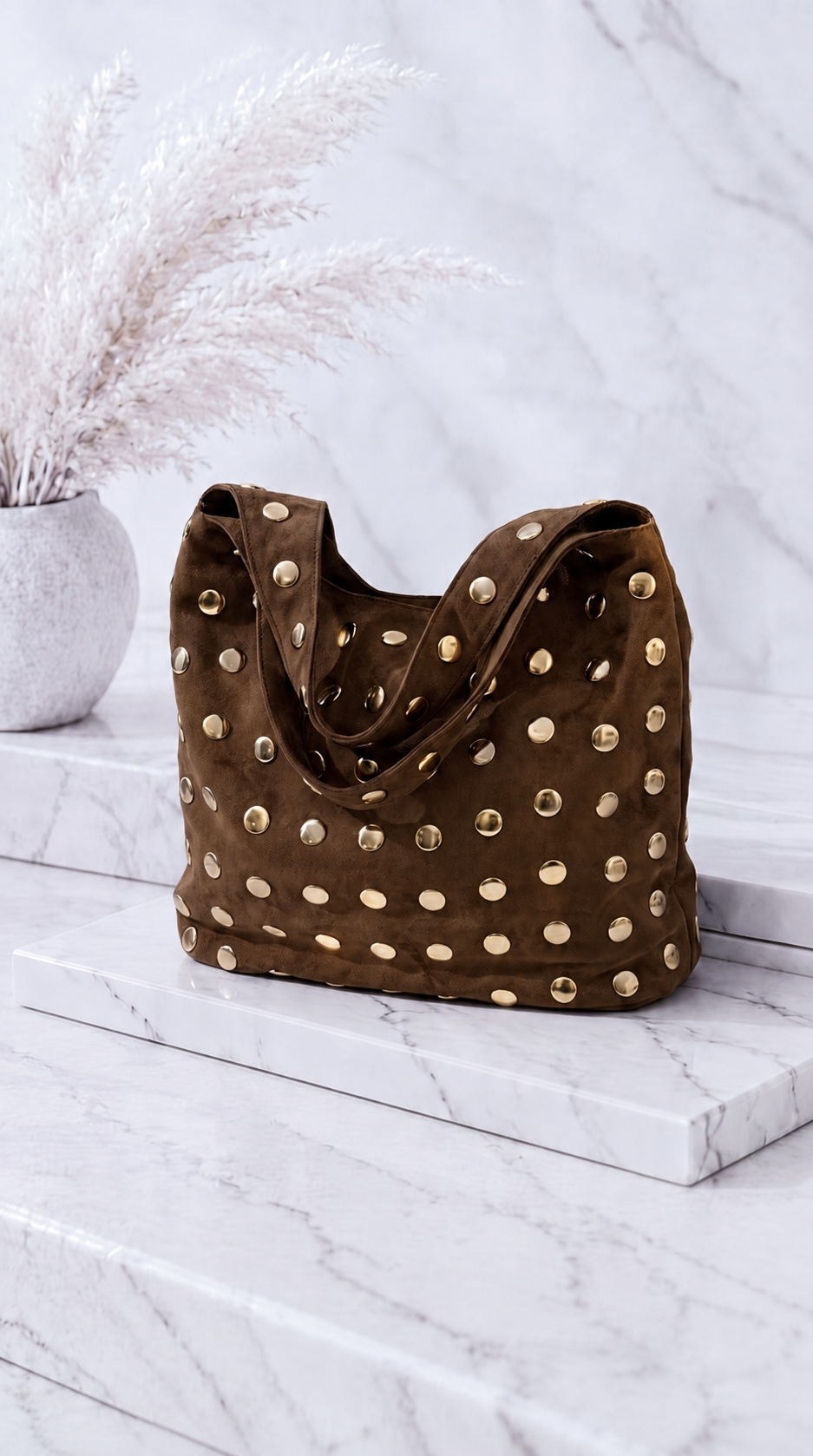 Handtasche Golden Stud *Taupe*