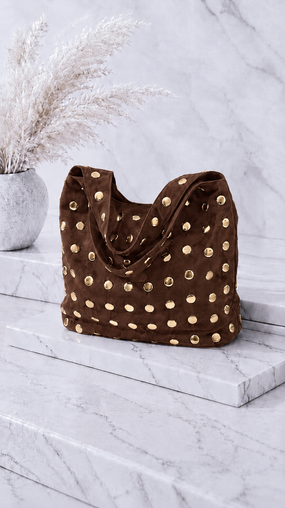 Handtasche Golden Stud *Schoko*