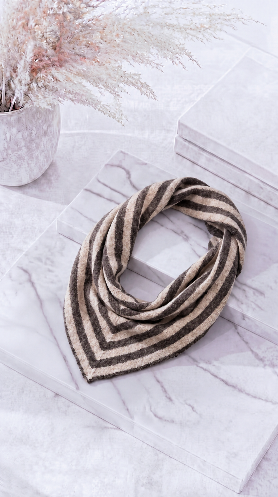 Dreieckschal Maeander Stripe *Schoko*