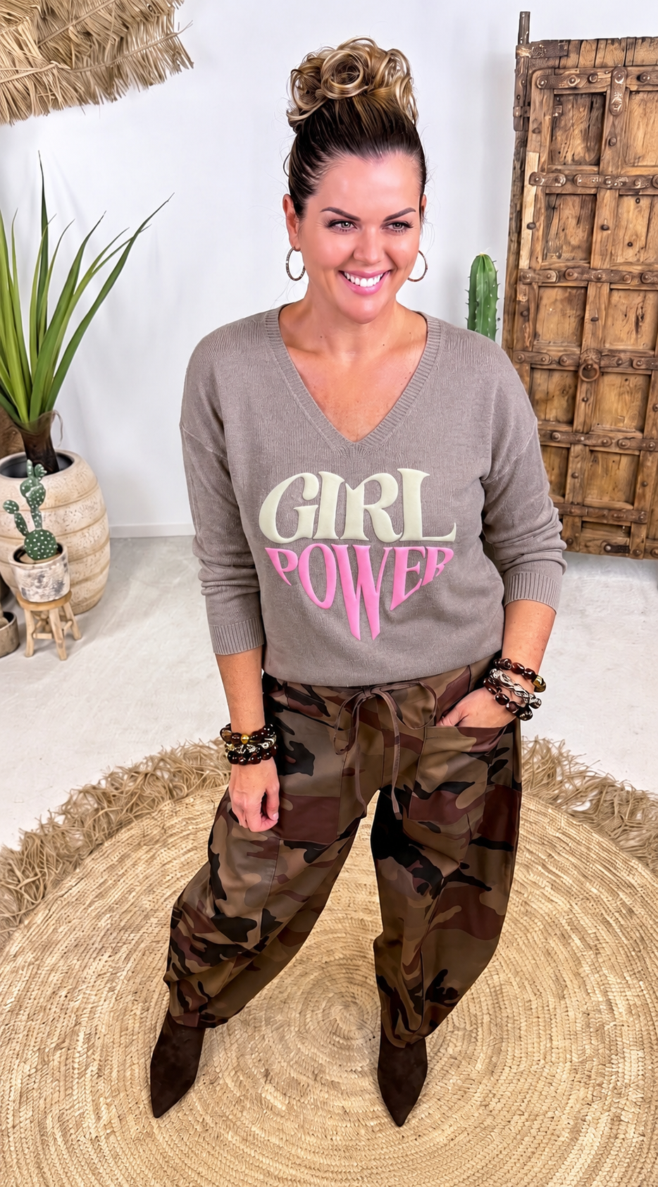 Pullover Girl Power *Taupe*