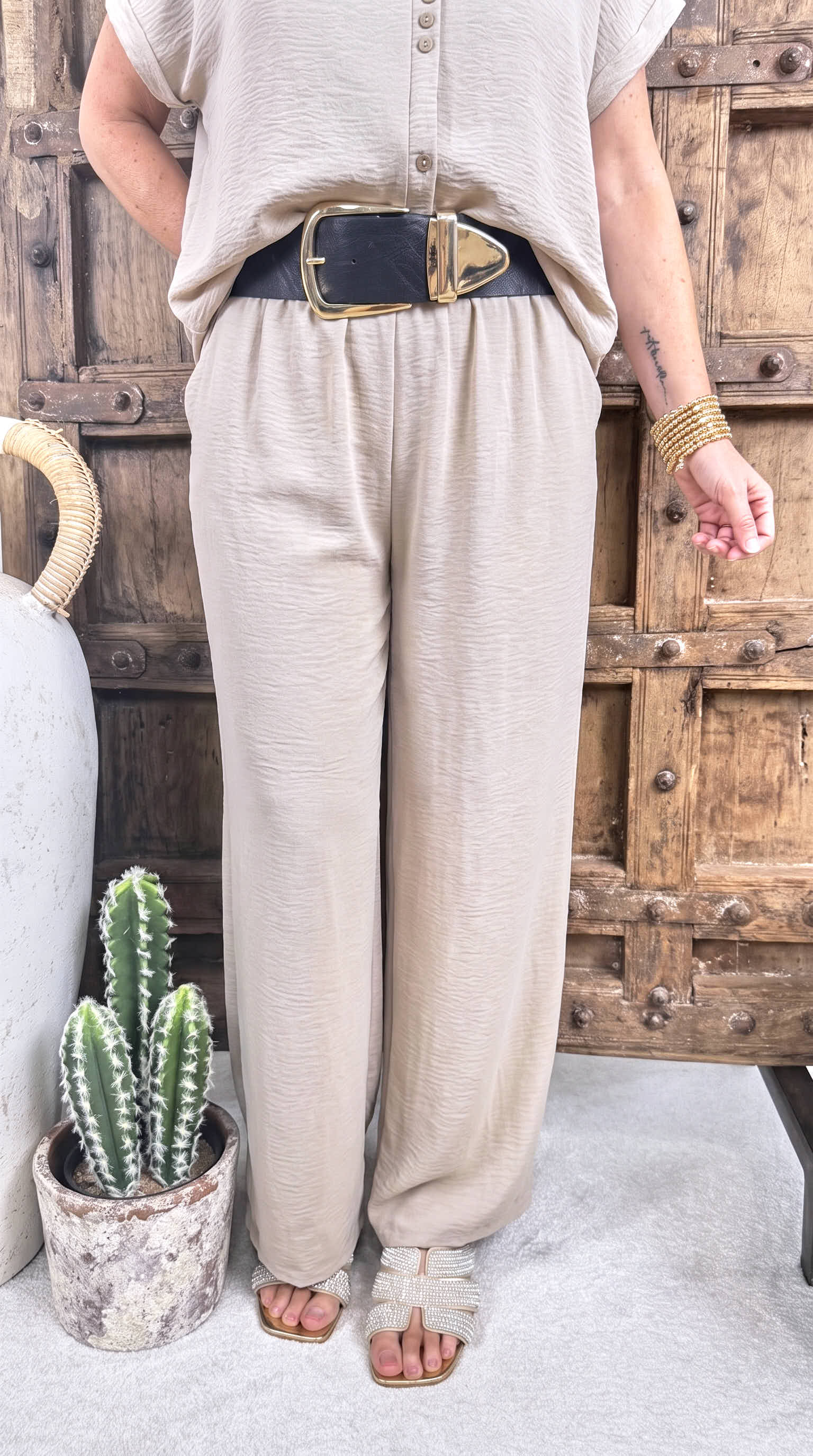 Weite Hose Dolce Basic Love *Beige*