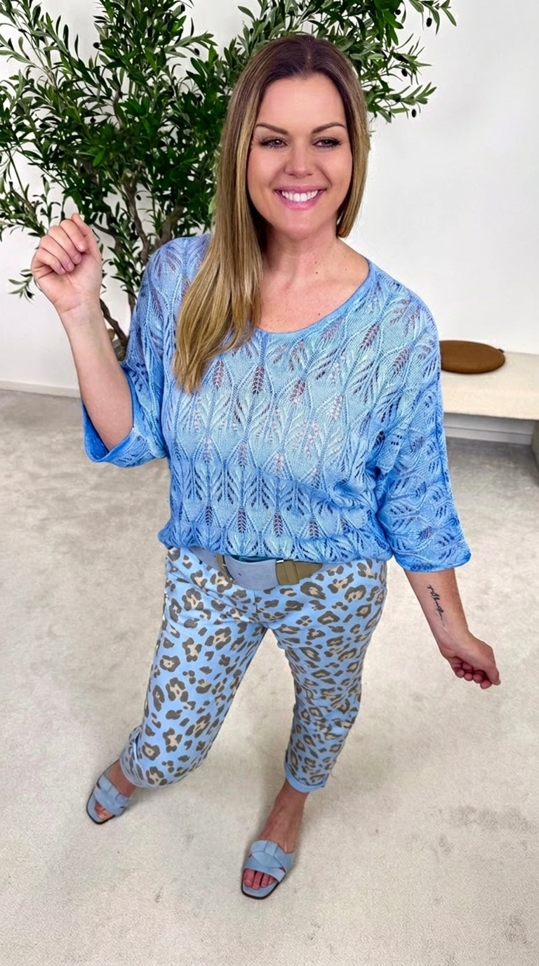 Strickshirt Airy Love *Jeansblau*