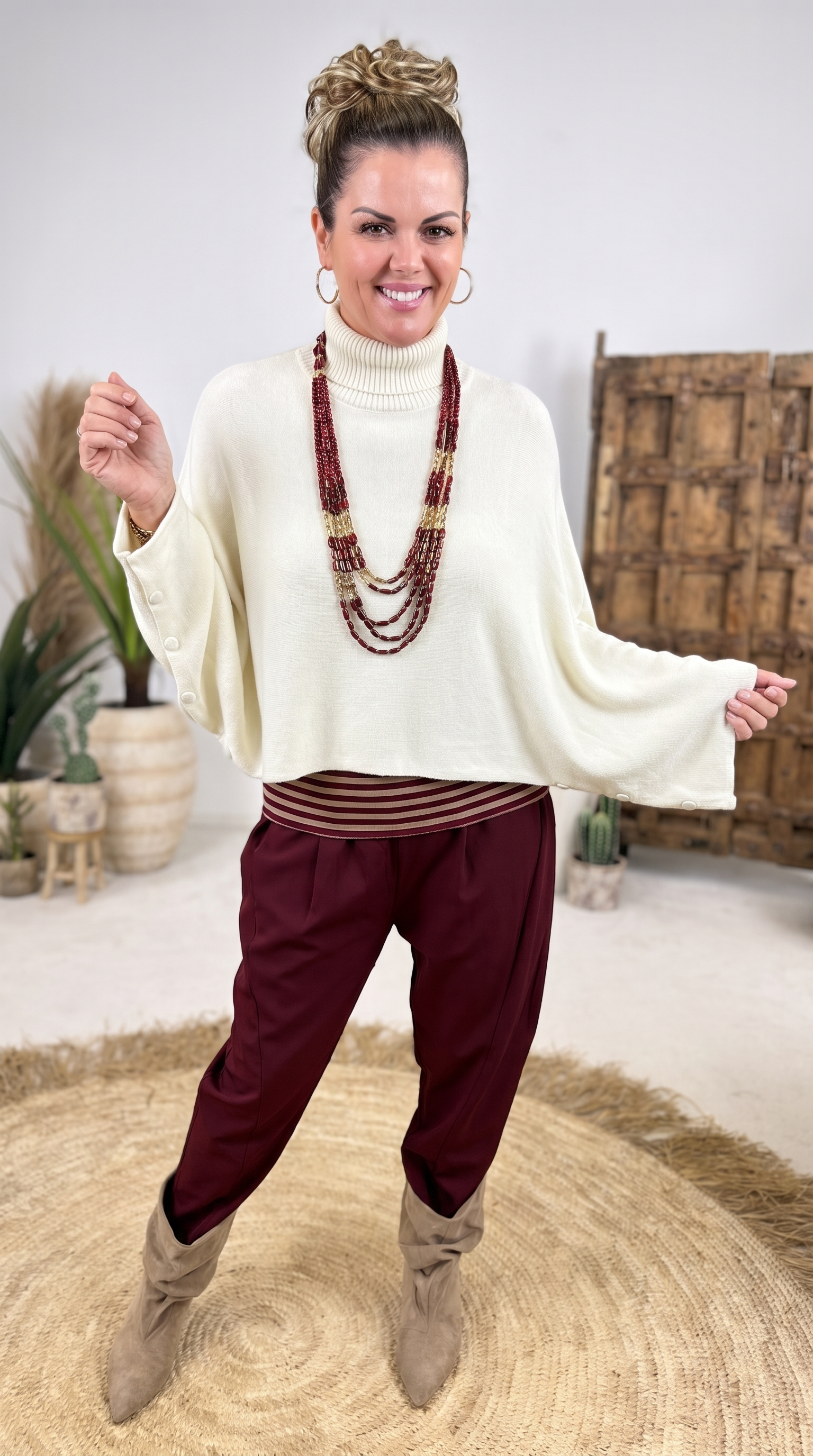 Kurzer Poncho Cape Nordwand *Creme*