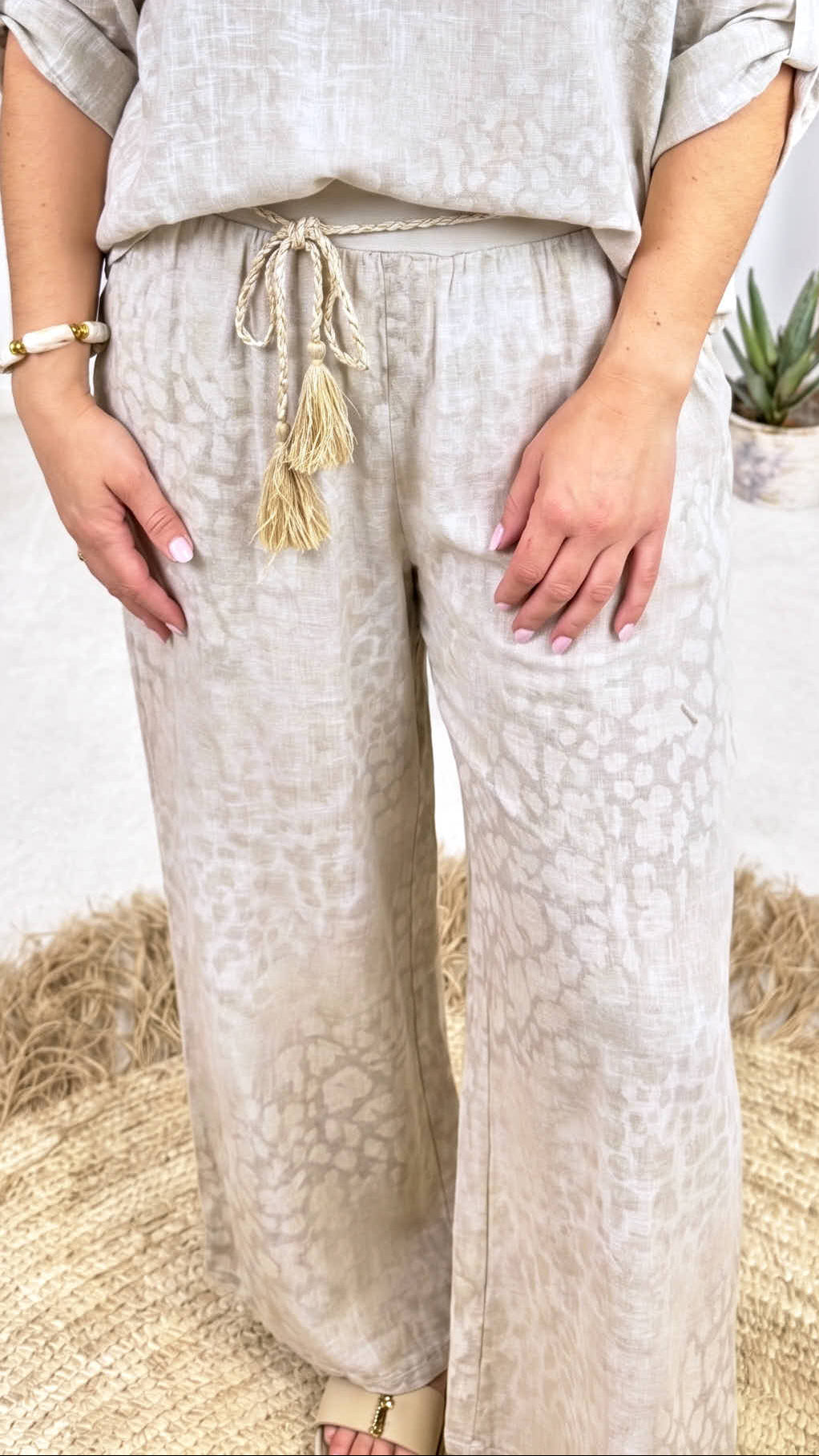 Weite Hose Sky Leo *Beige*
