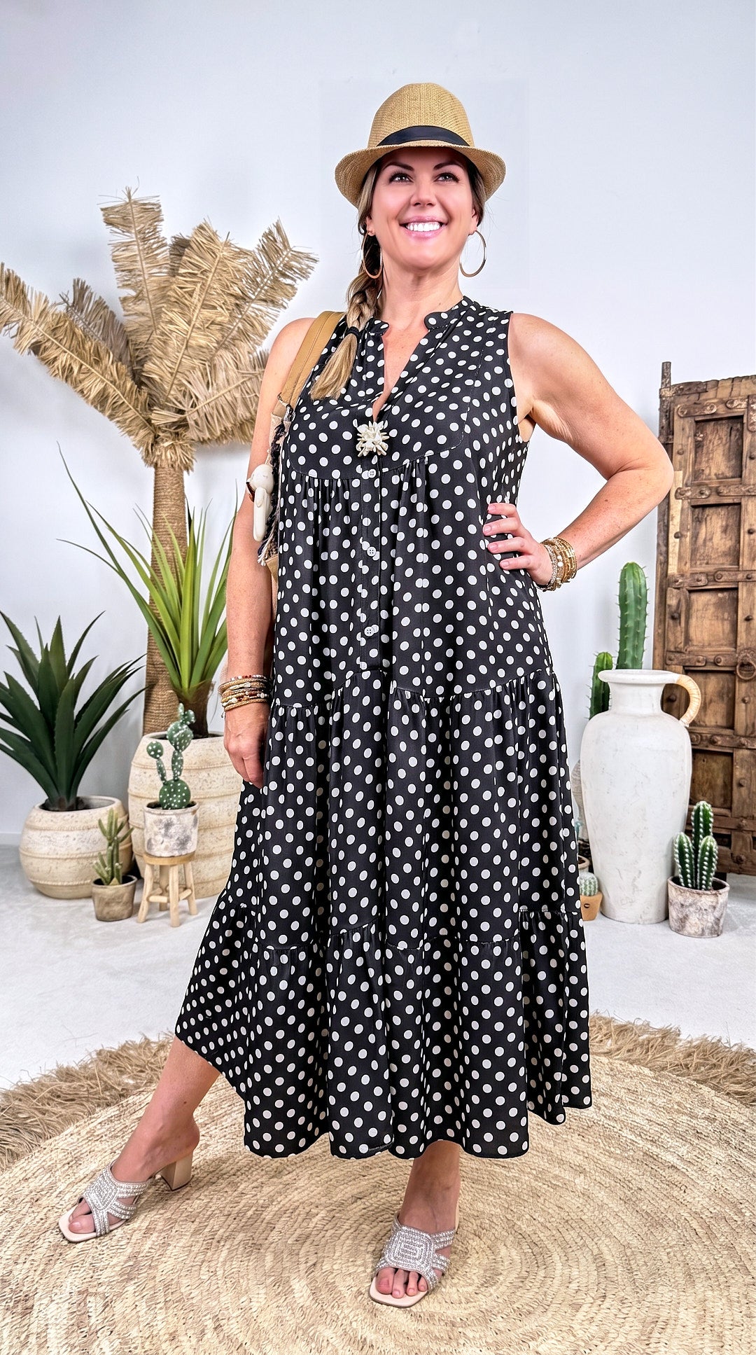 Langes Kleid Amber Tide *Schwarz*