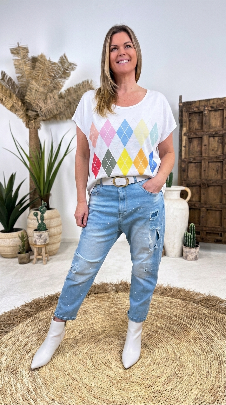T-Shirt Happy Pattern