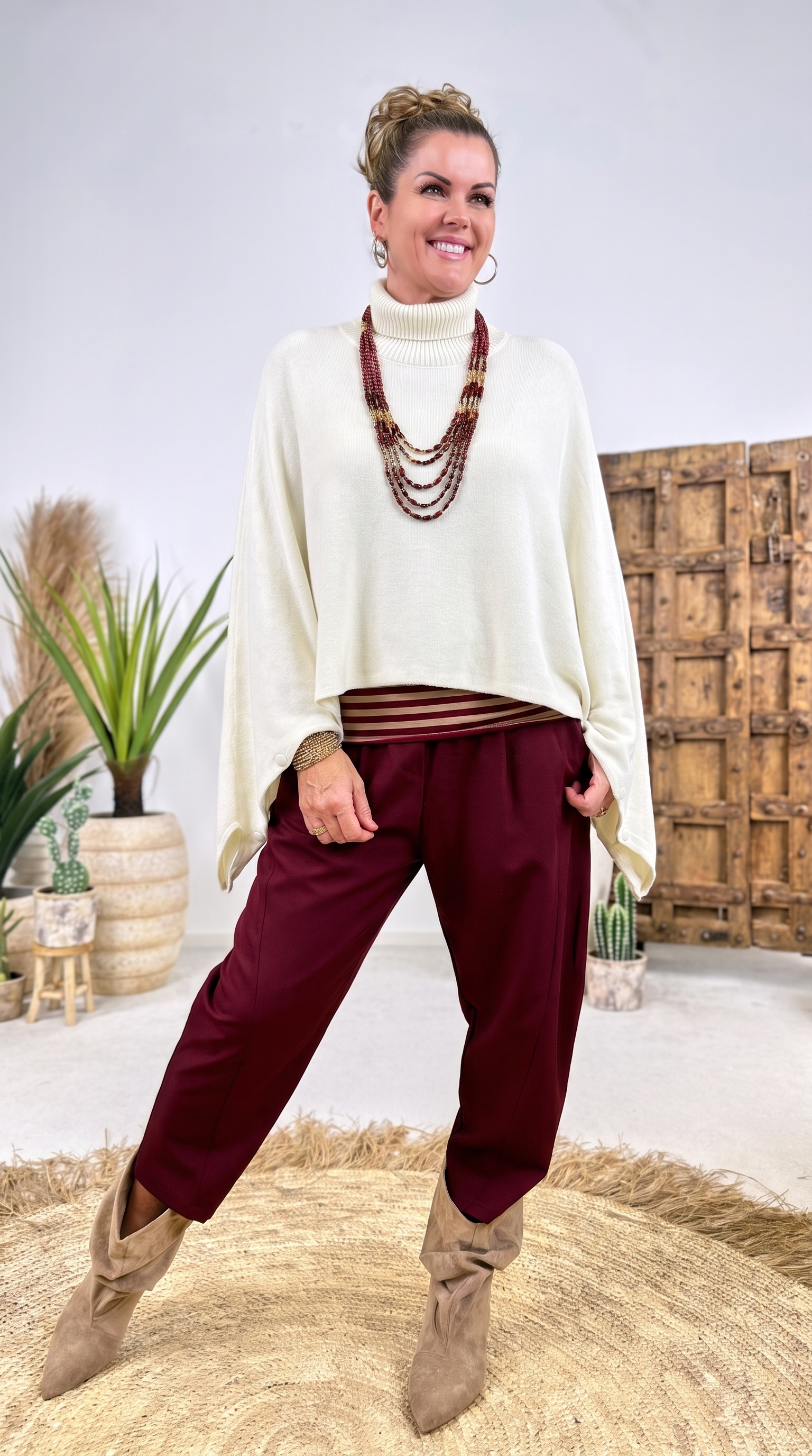 Kurzer Poncho Cape Nordwand *Creme*