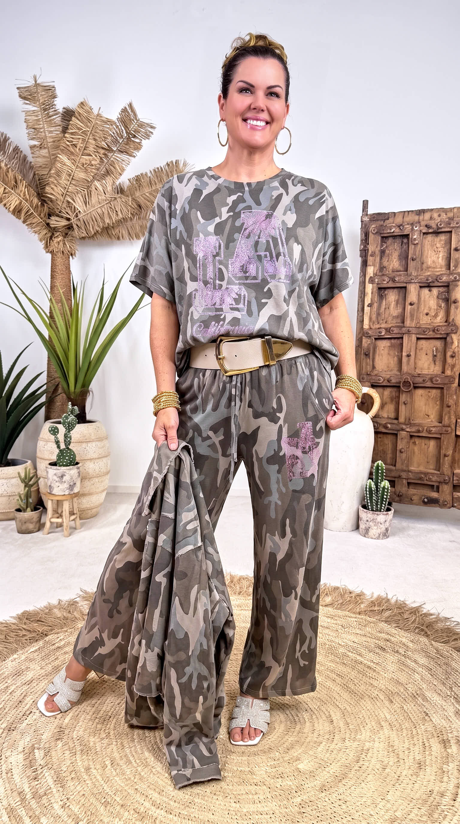 Weite Hose Crazy Camo  *Taupe*