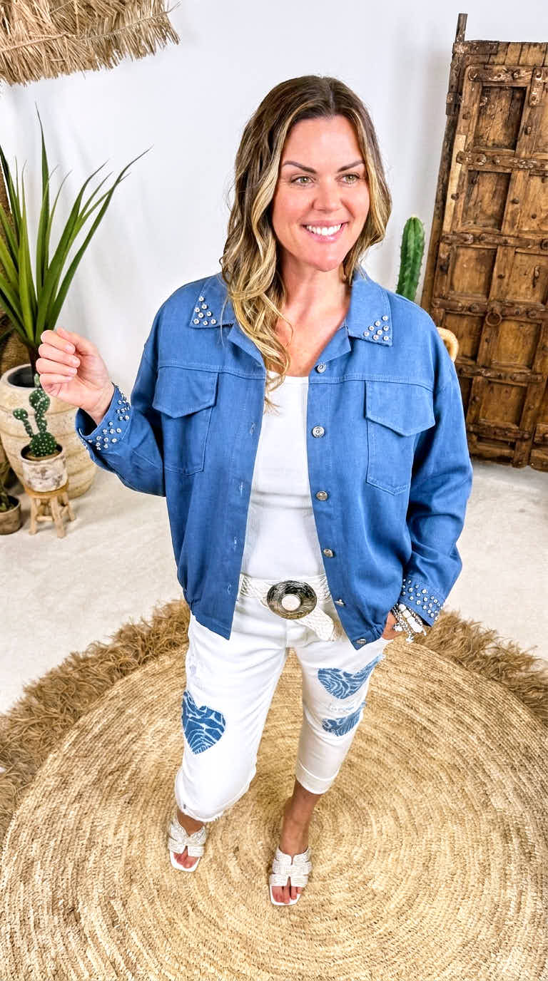 Kurze Jacke Boss With Sparkle *Jeansblau*
