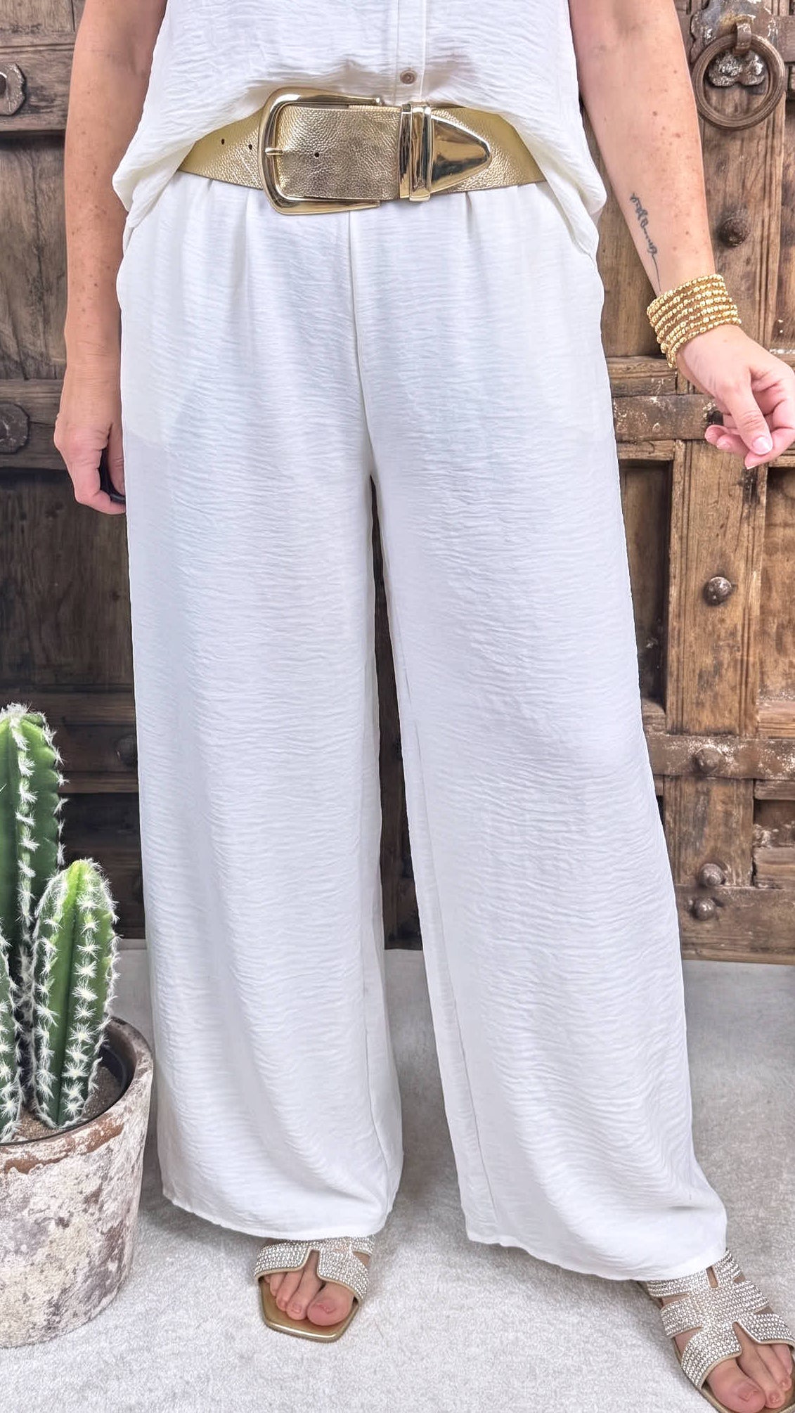 Weite Hose Dolce Basic Love *Weiß*
