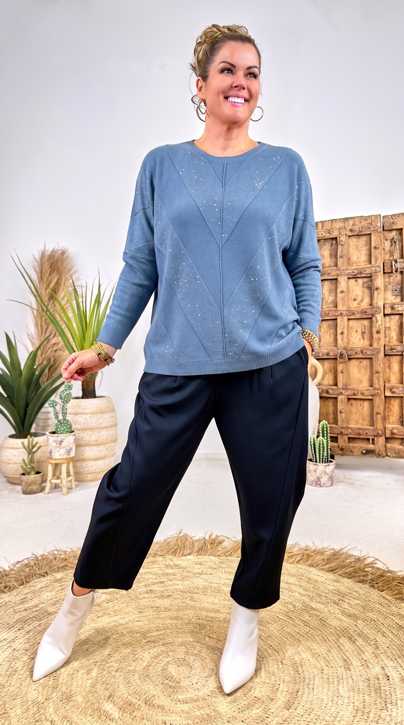 Strickpullover Fjordlicht *Jeansblau*