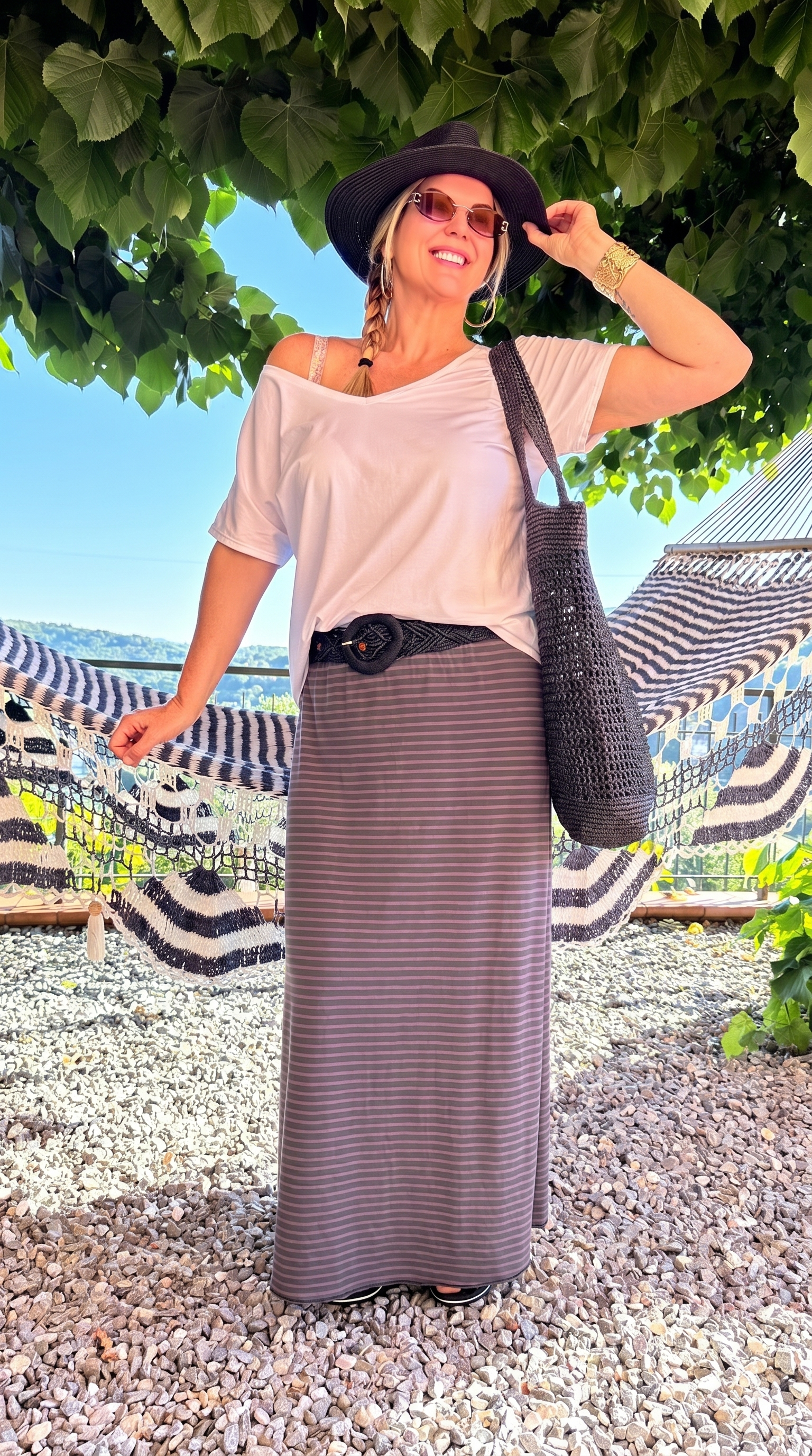 Langer Rock Stripe Coast *Schoko/Bordaux*