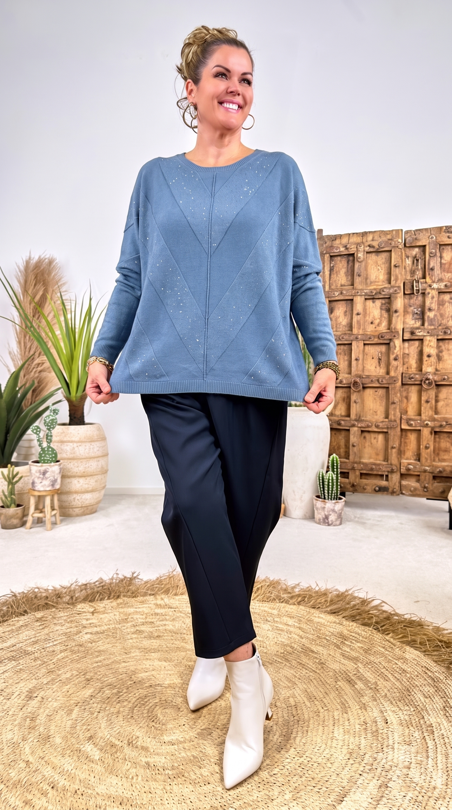 Strickpullover Fjordlicht *Jeansblau*