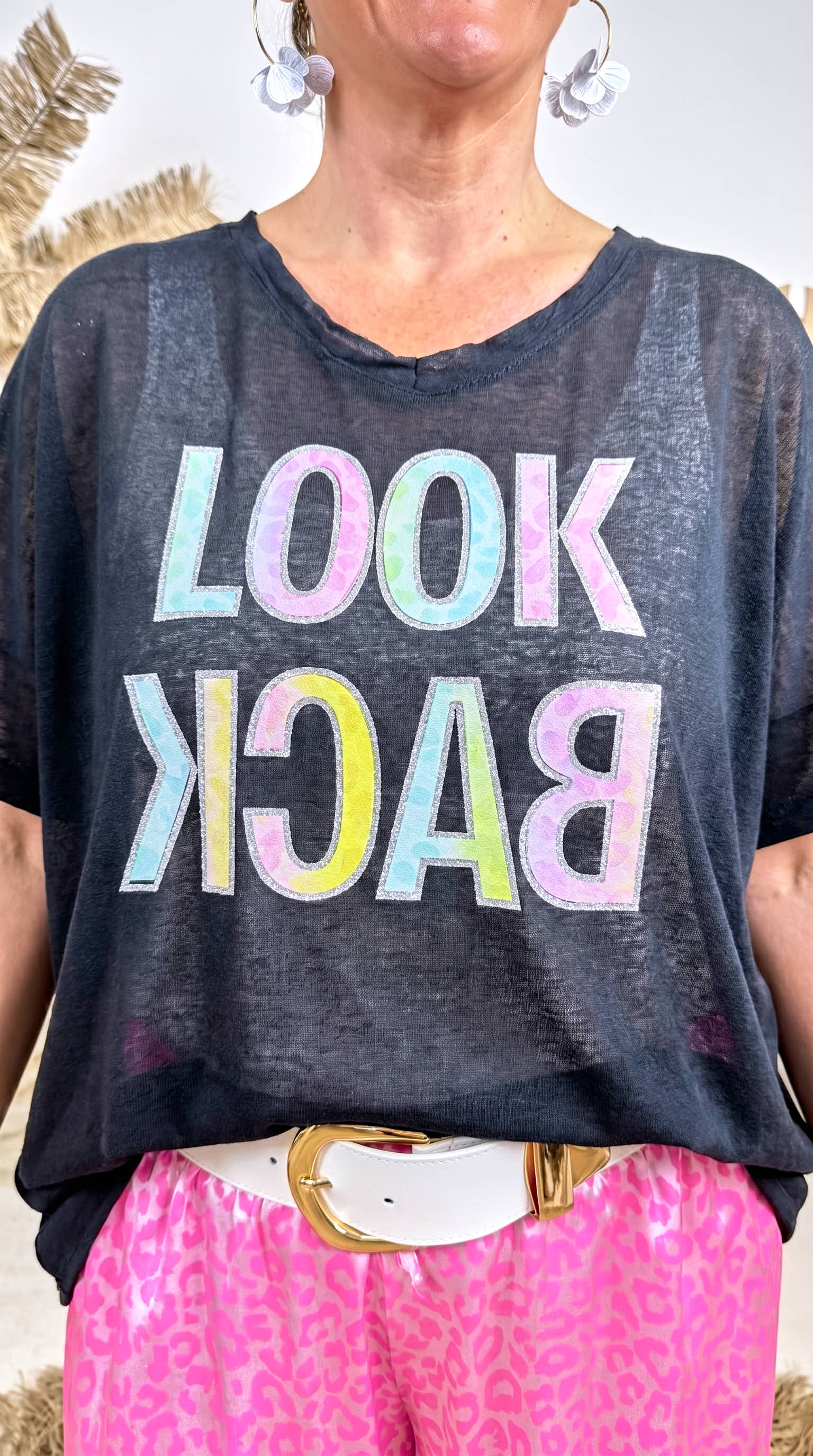 Oversizedshirt Rainbow Mood *Schwarz*
