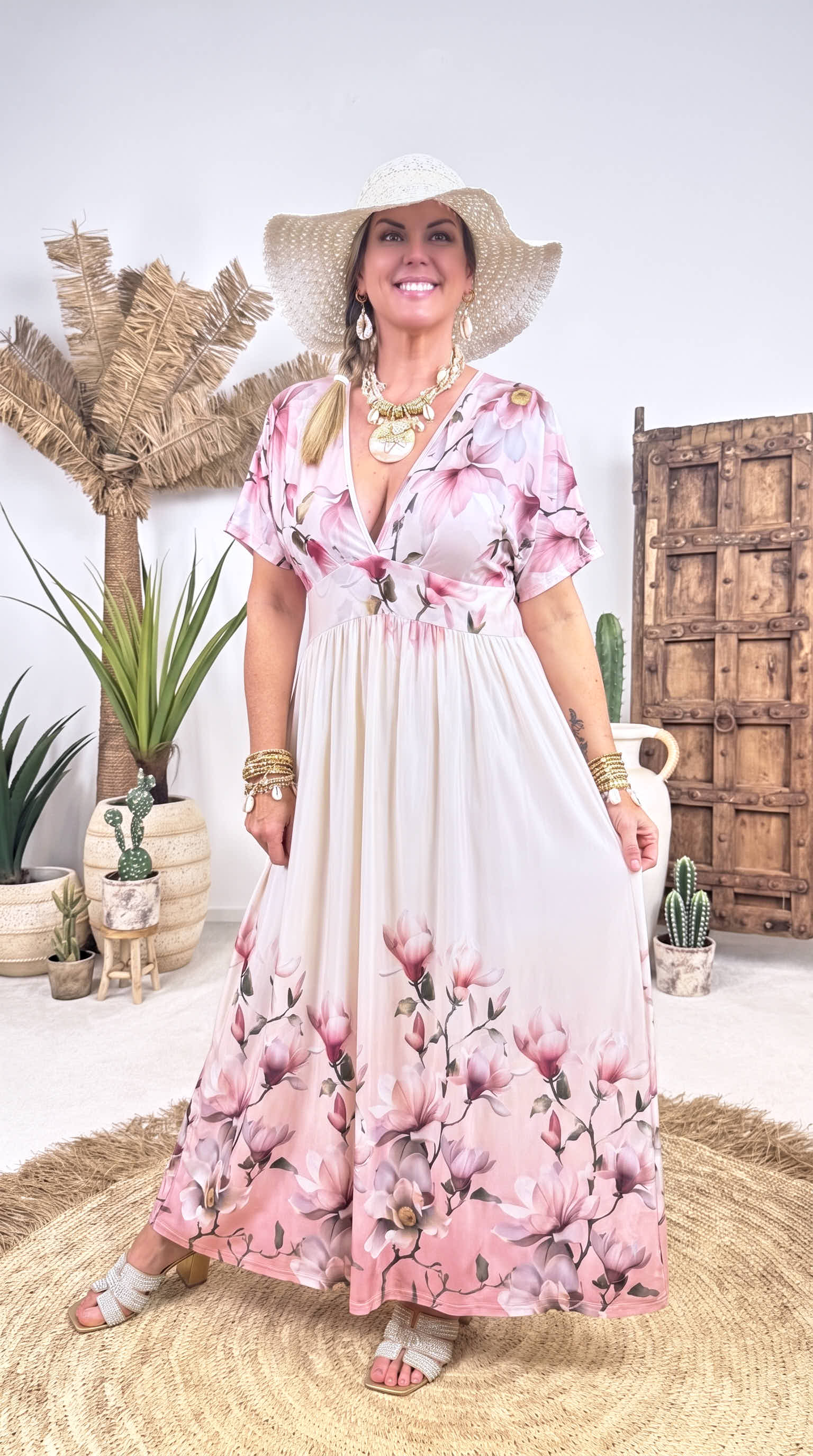 Langes Kleid Blush Blossom *Rosa*