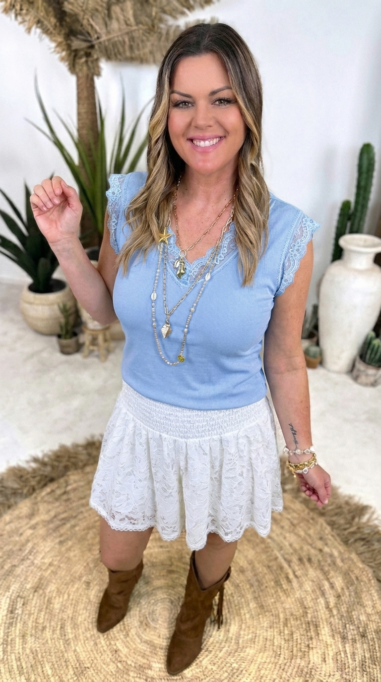 Top Lace Emotion *Blau*