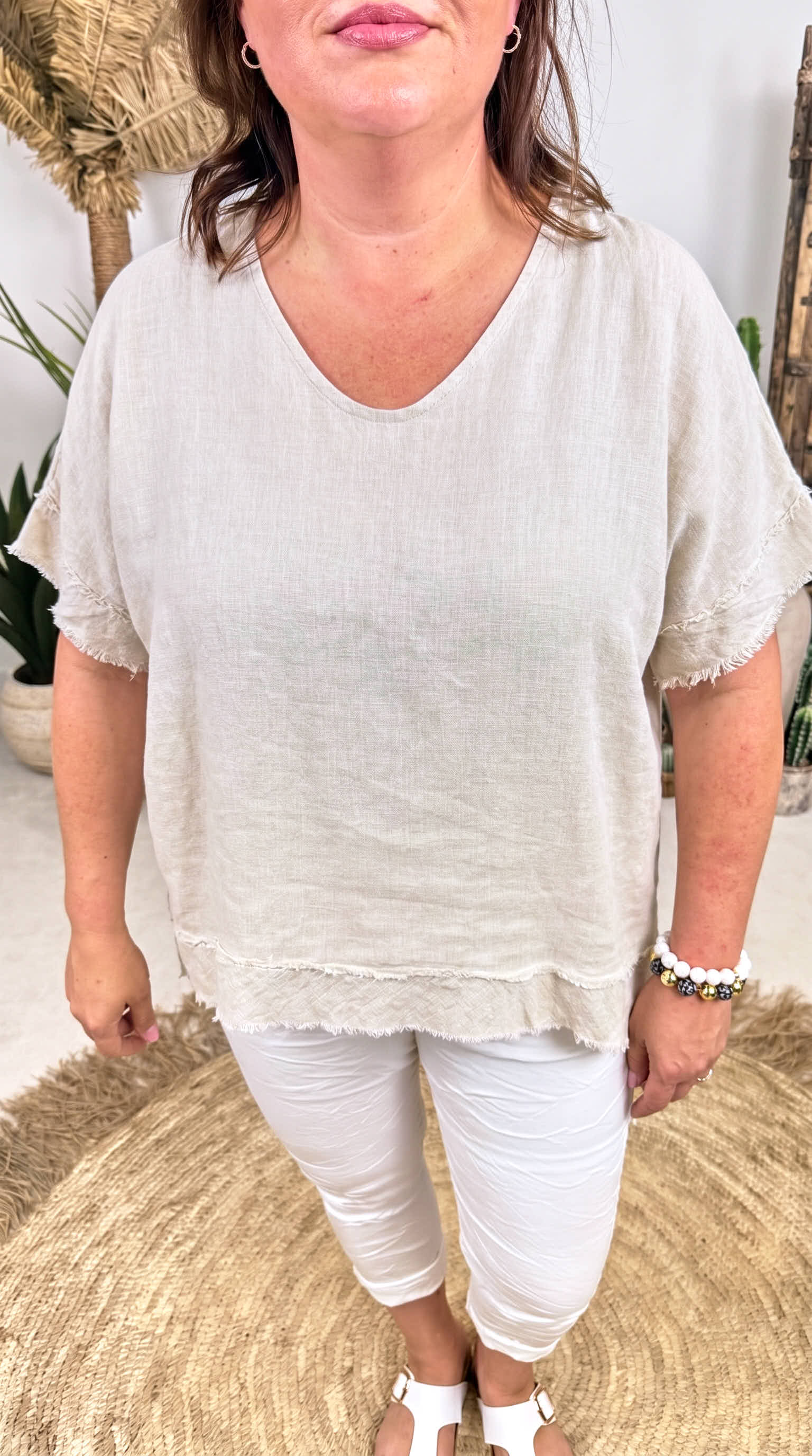 Leinen Shirt Modern Smooth *Beige*