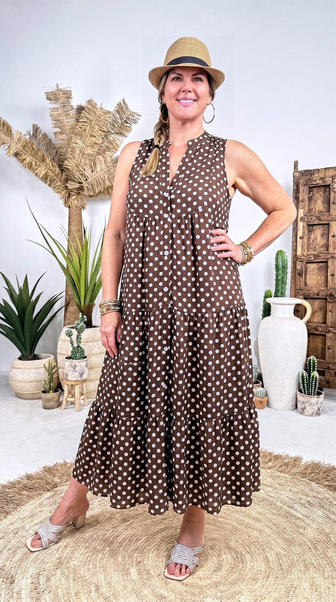 Langes Kleid Amber Tide *Schoko*