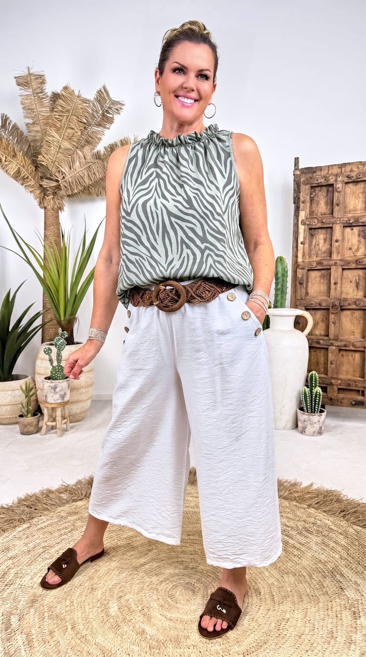 Blusentop Wild Lines *Khaki*