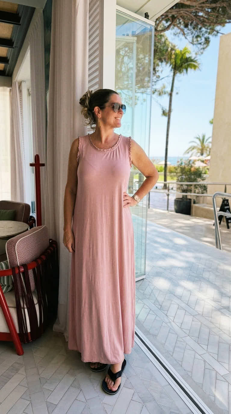 Langes Kleid Aurora Ruffle *Altrosa*