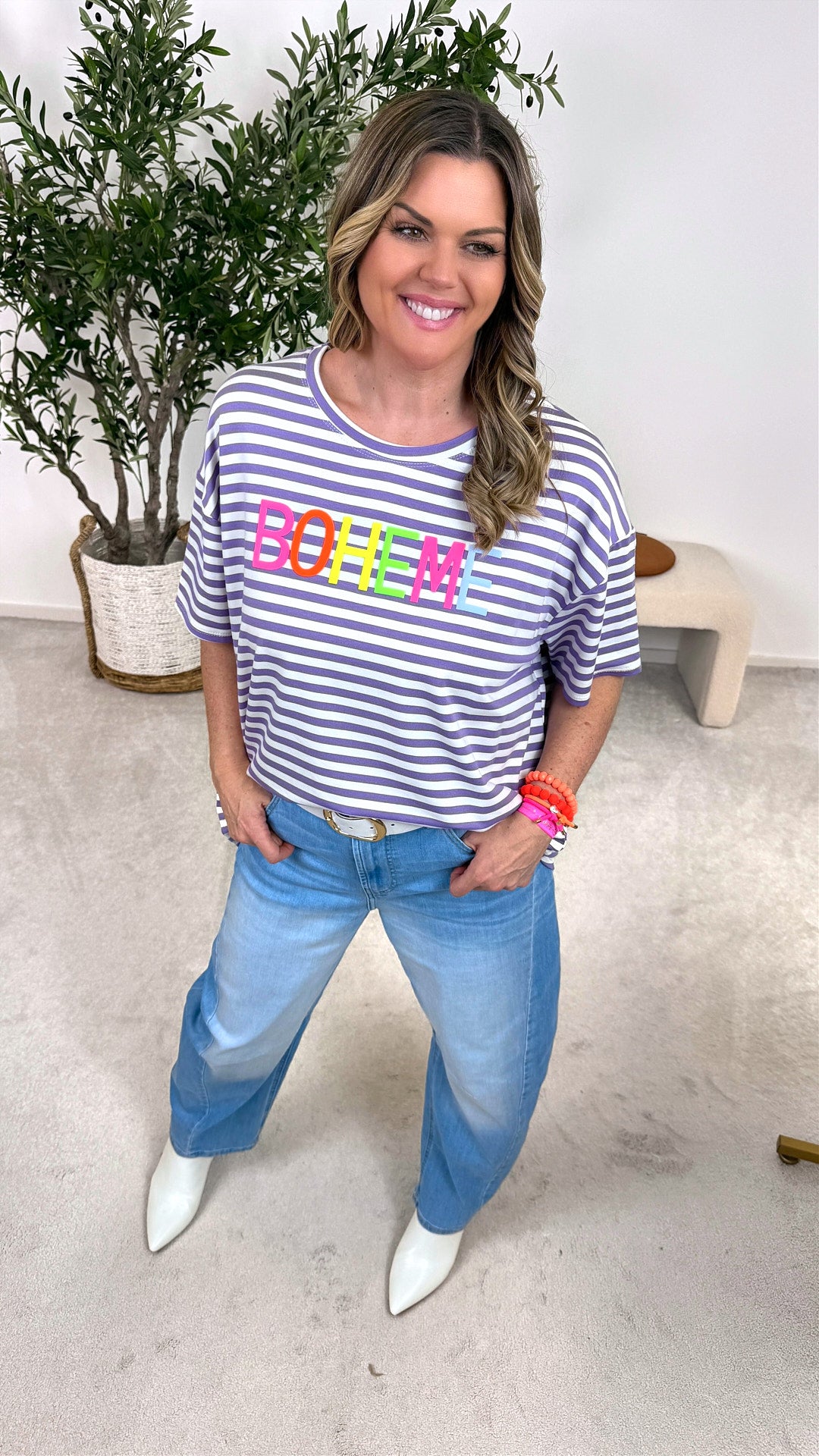 T-Shirt Electric Stripe *Lila*