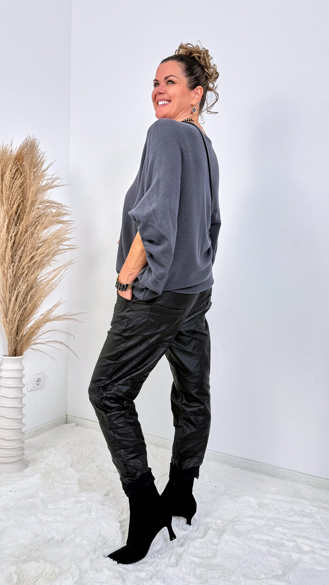 Jogpants Leather Classic *Schwarz* BIG SIZE
