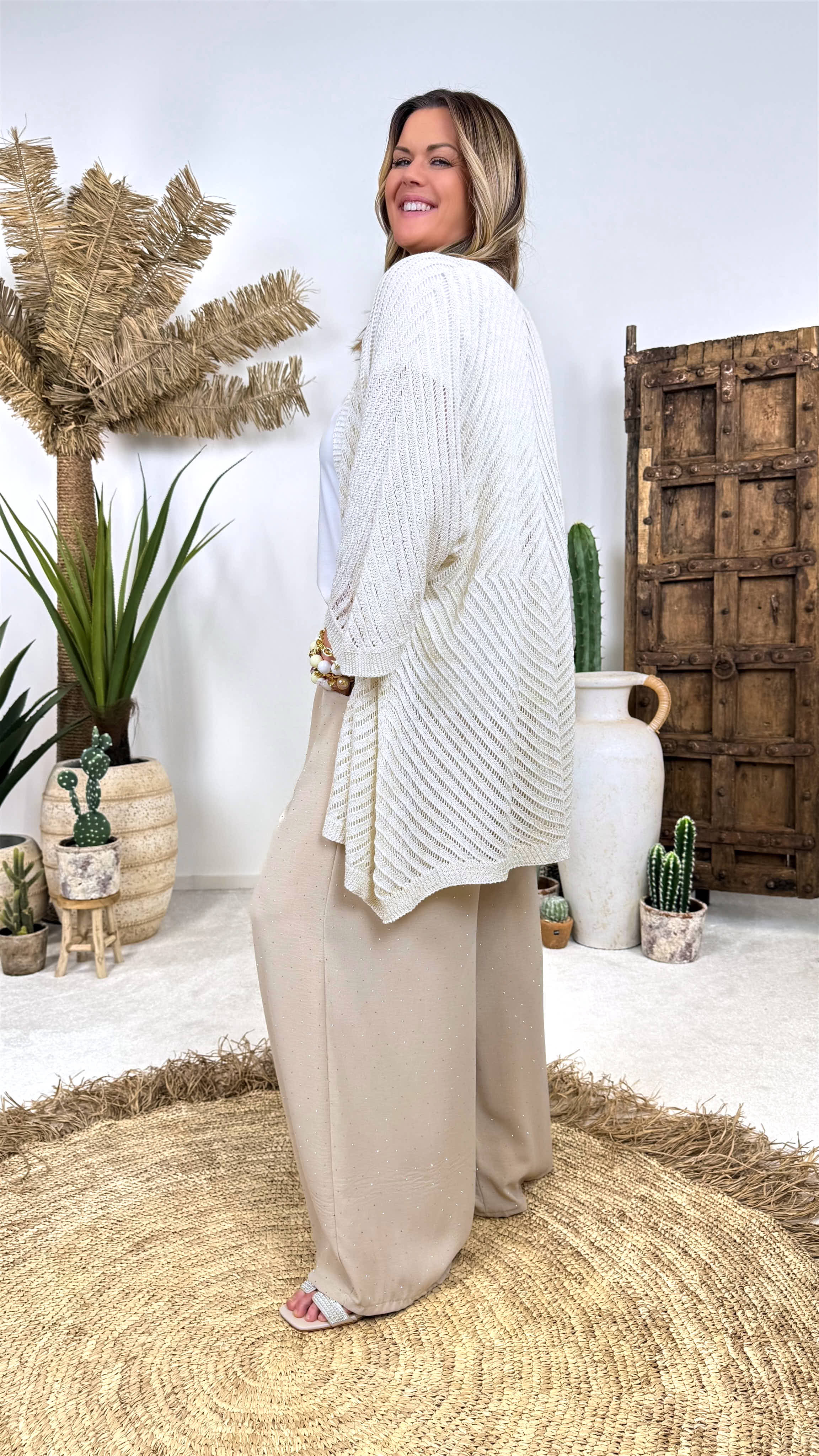 Netz Strickjacke Golden Hour *Creme*