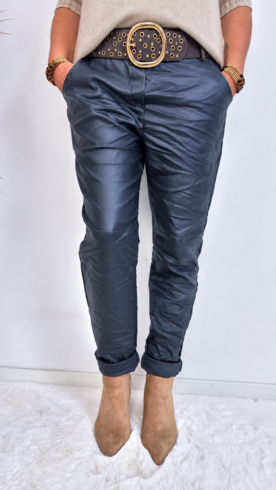 Jogpants Leather Classic *Dunkelblau* Big Size - Power of Princess