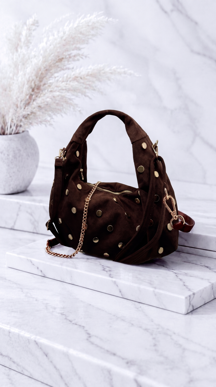 Handtasche Velour Star *Schoko*