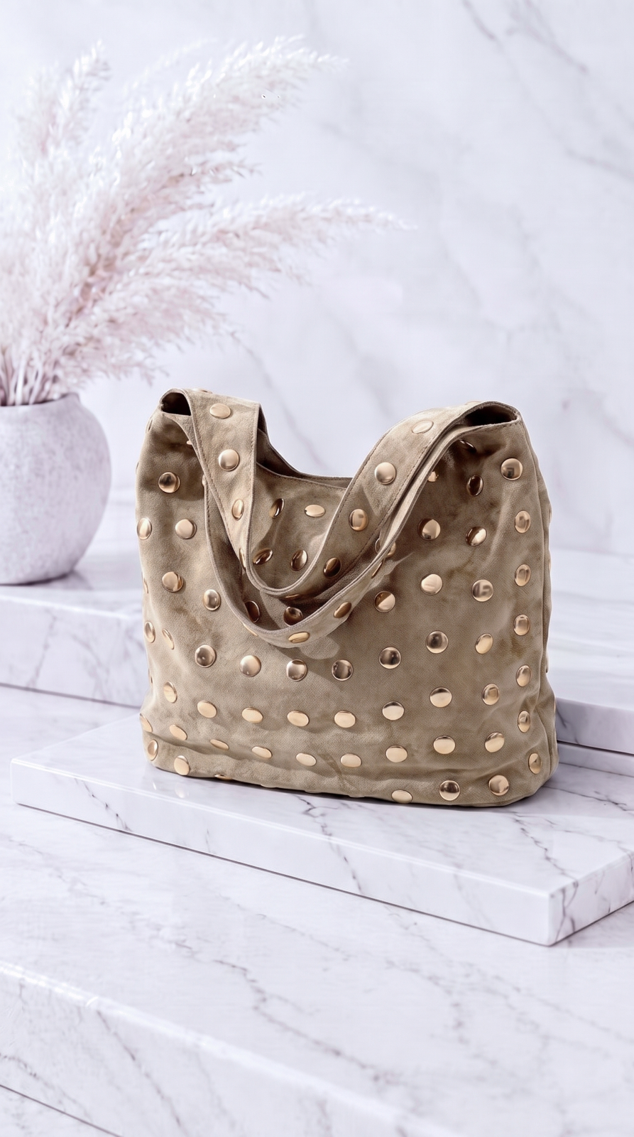 Handtasche Golden Stud *Beige*