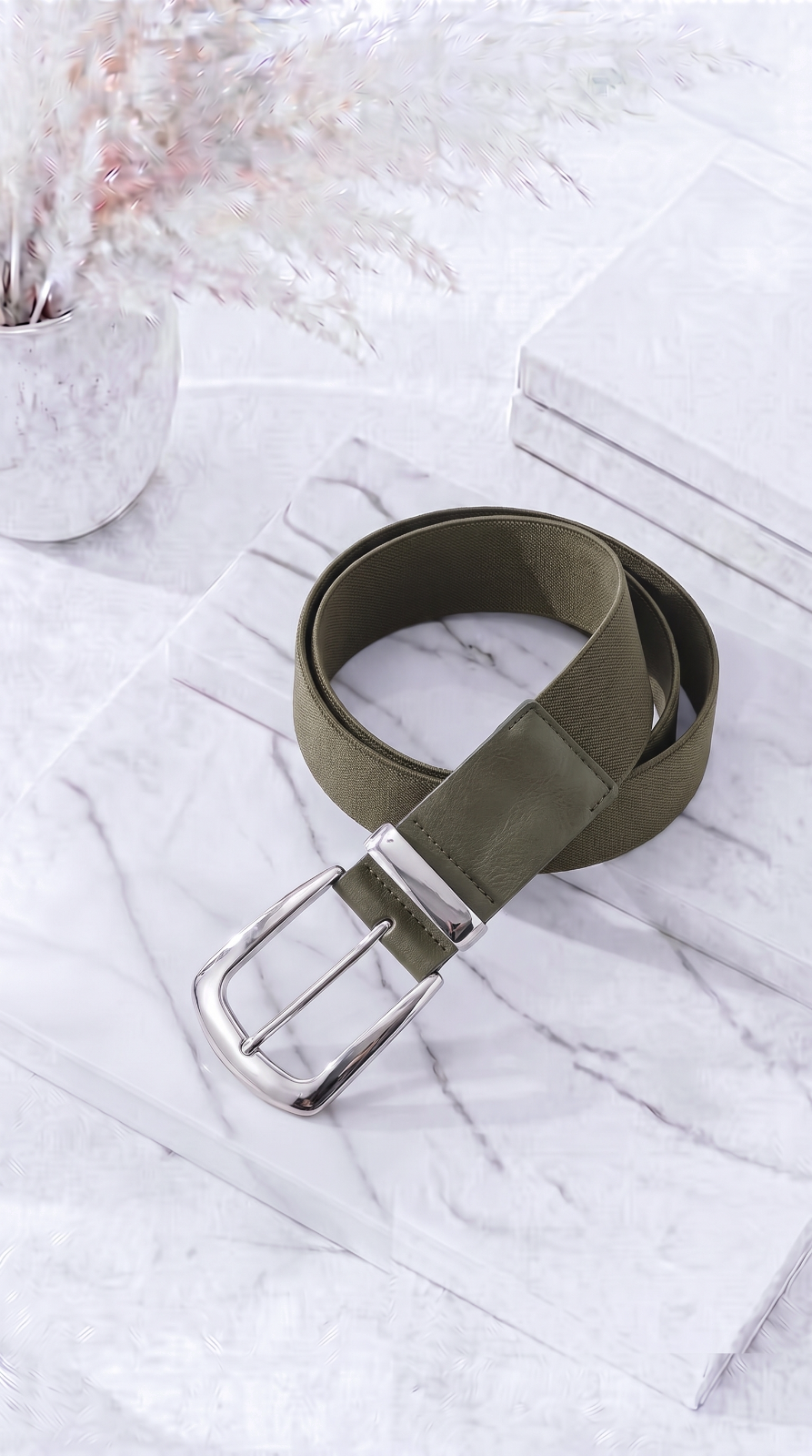 Gürtel Luxe Band *Khaki*/Silber*