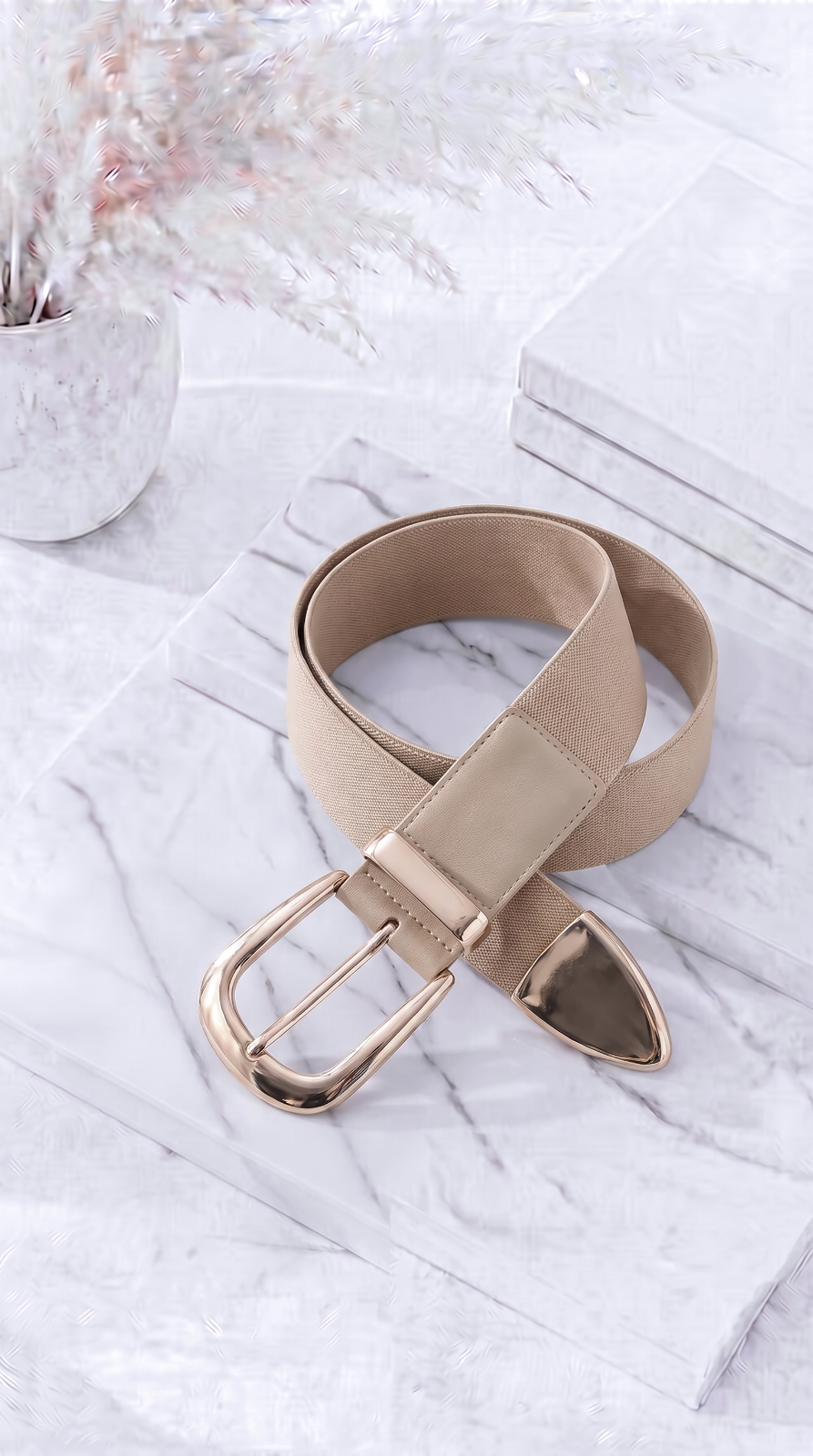 Gürtel Luxe Band *Creme/Gold*