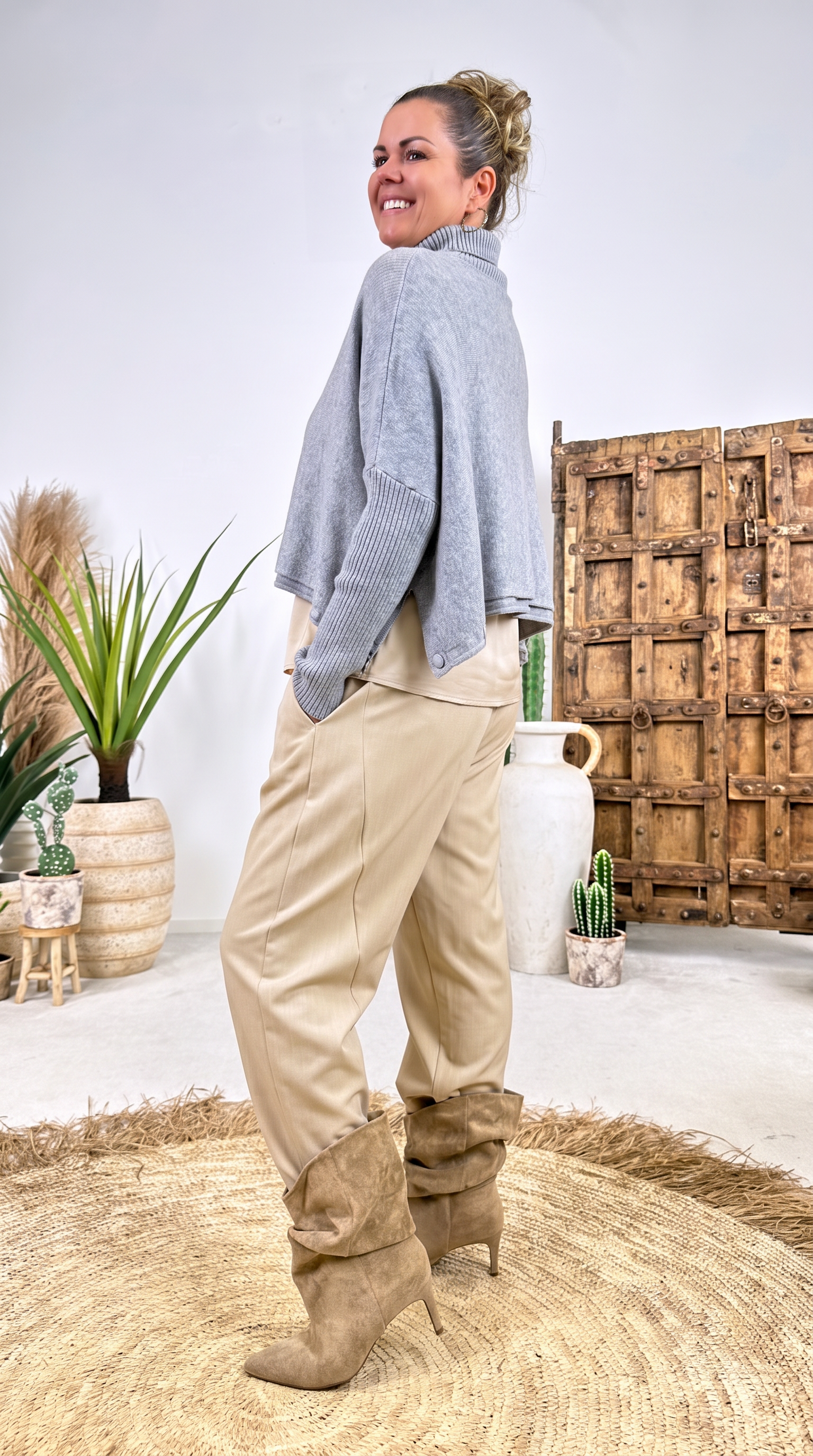 Kurzer Poncho Cape Nordwand *Grau*