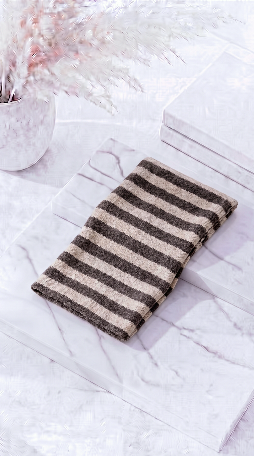 Dreieckschal Maeander Stripe *Schoko*