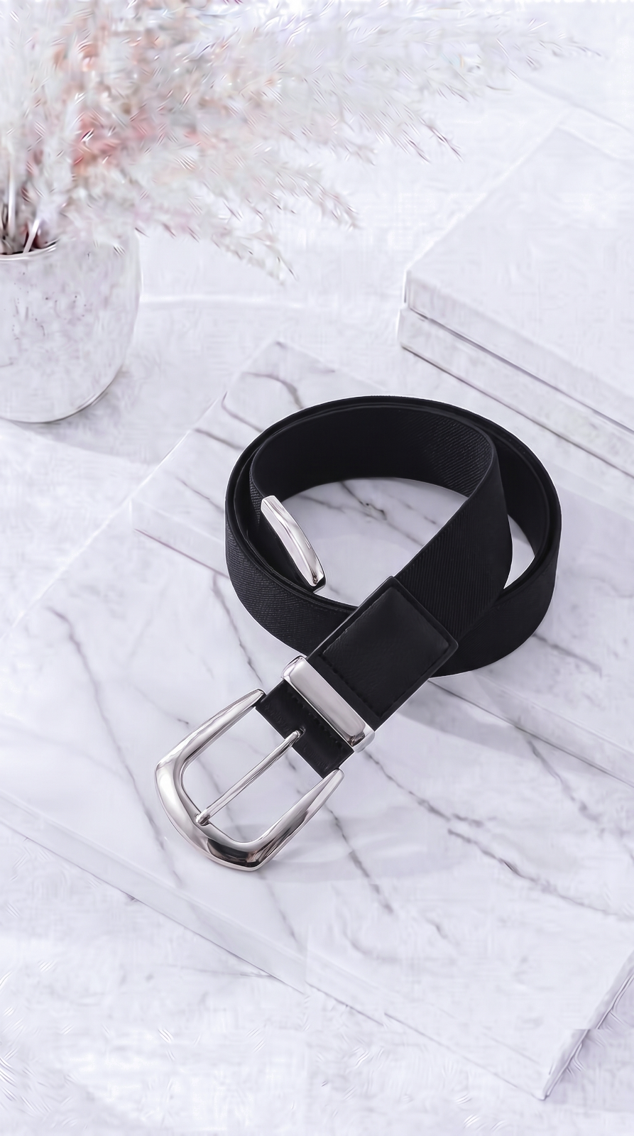 Gürtel Luxe Band *Schwarz/Silber