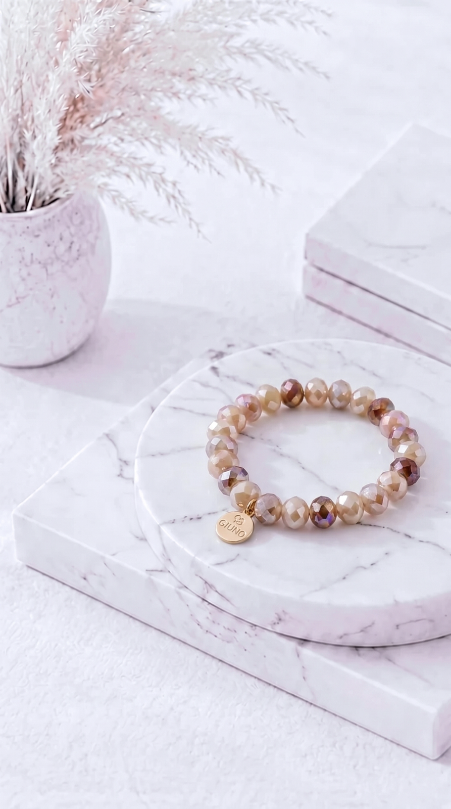 Perlenarmband Glittering *Beige*