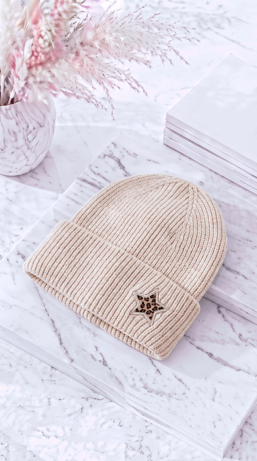 Mütze Leopard Star *Beige*