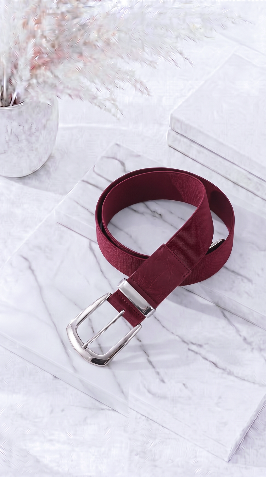 Gürtel Luxe Band *Bordeaux/Silber*
