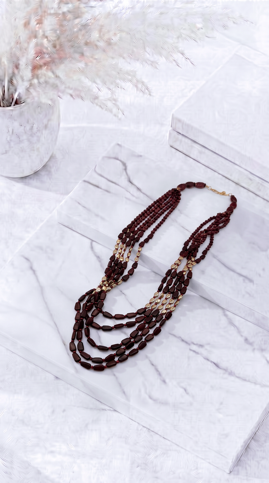 Lange Halskette Boreal Lace *Bordeaux*