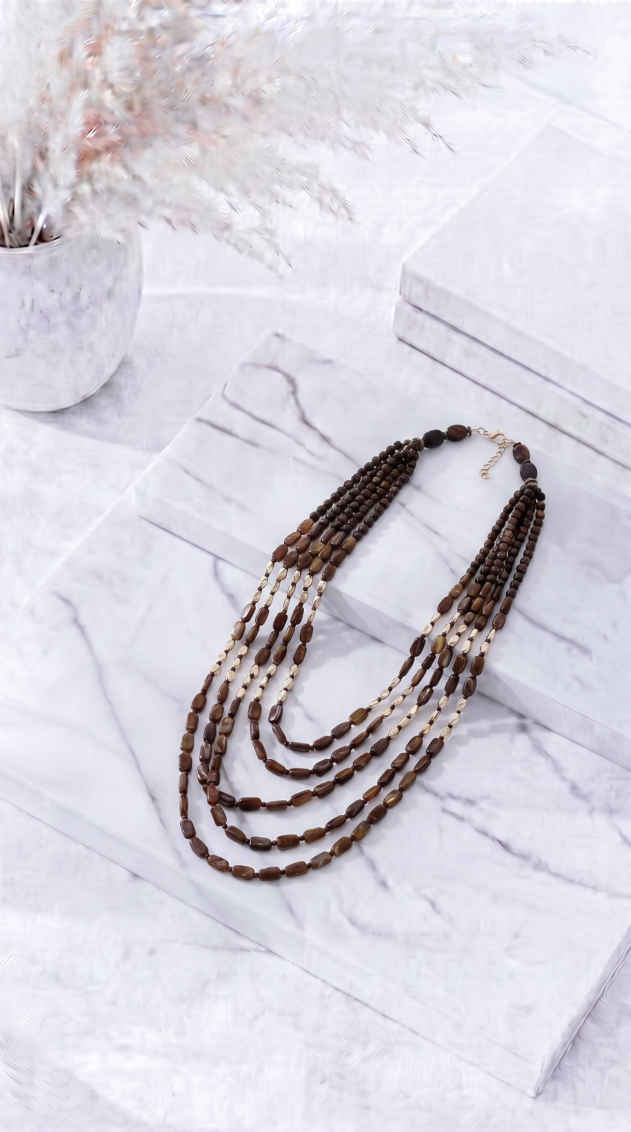 Lange Halskette Boreal Lace *Schoko*