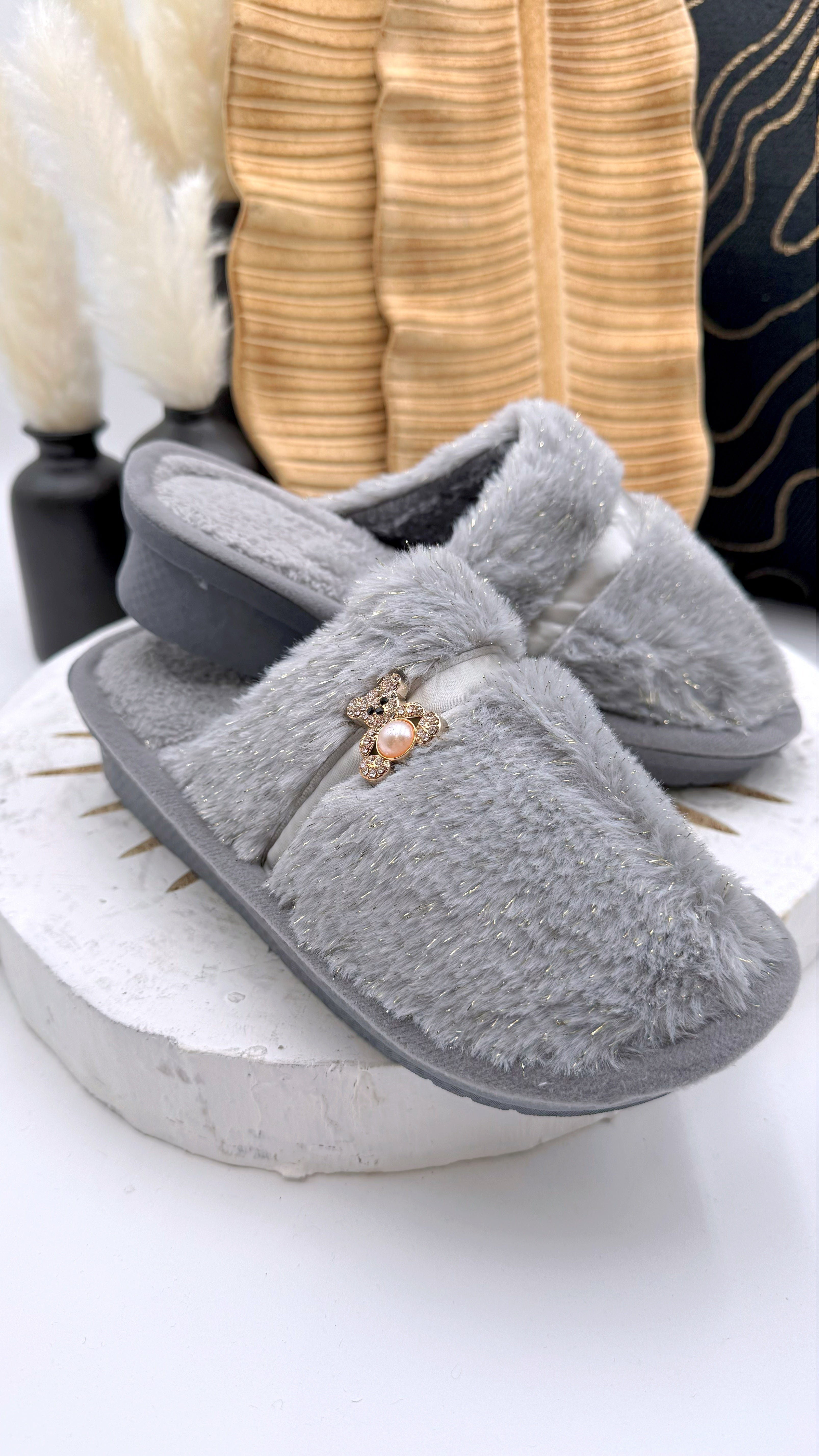 Hausschuhe Little Pearl Bear *Grau*