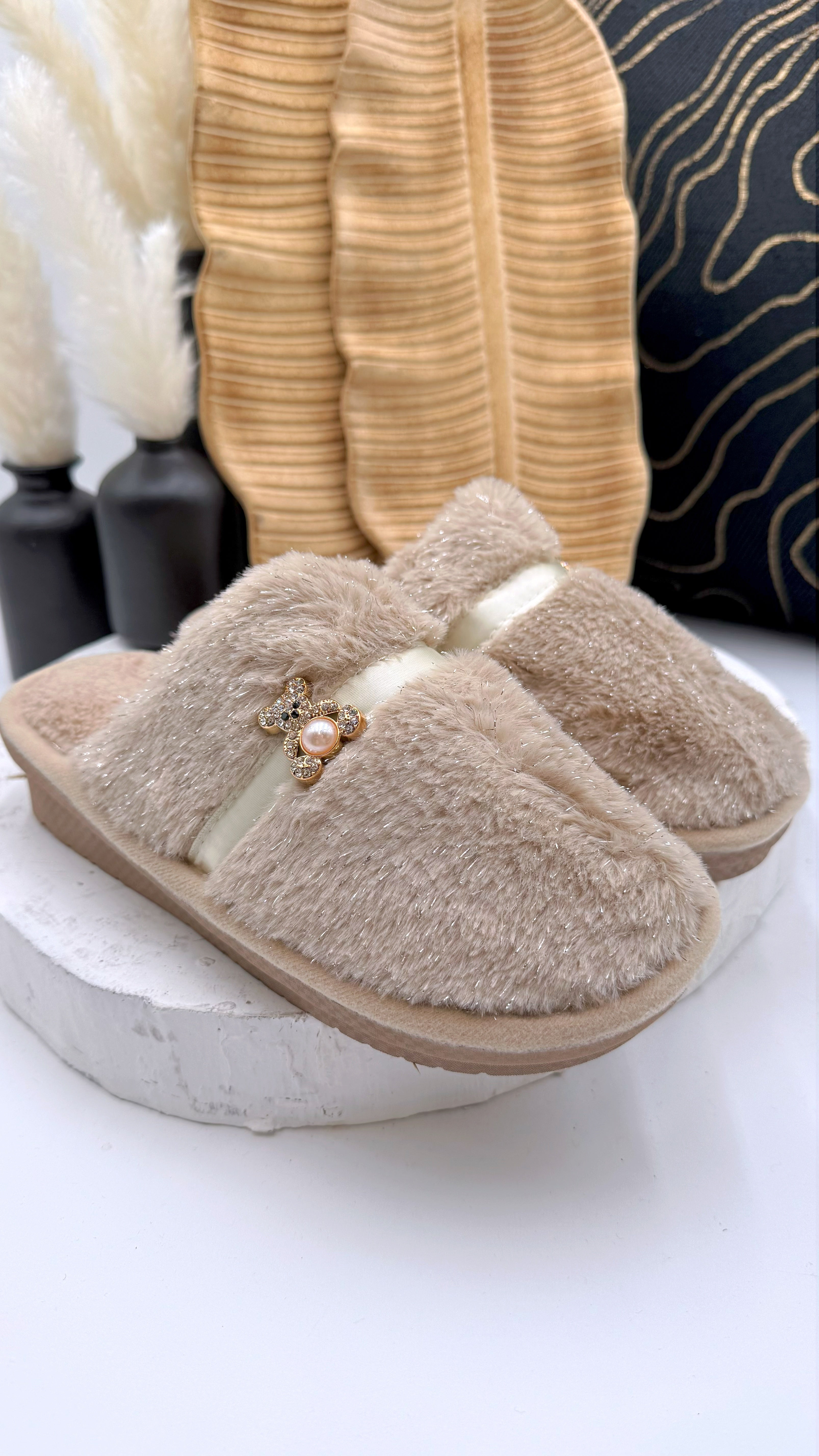 Hausschuhe Little Pearl Bear *Beige*