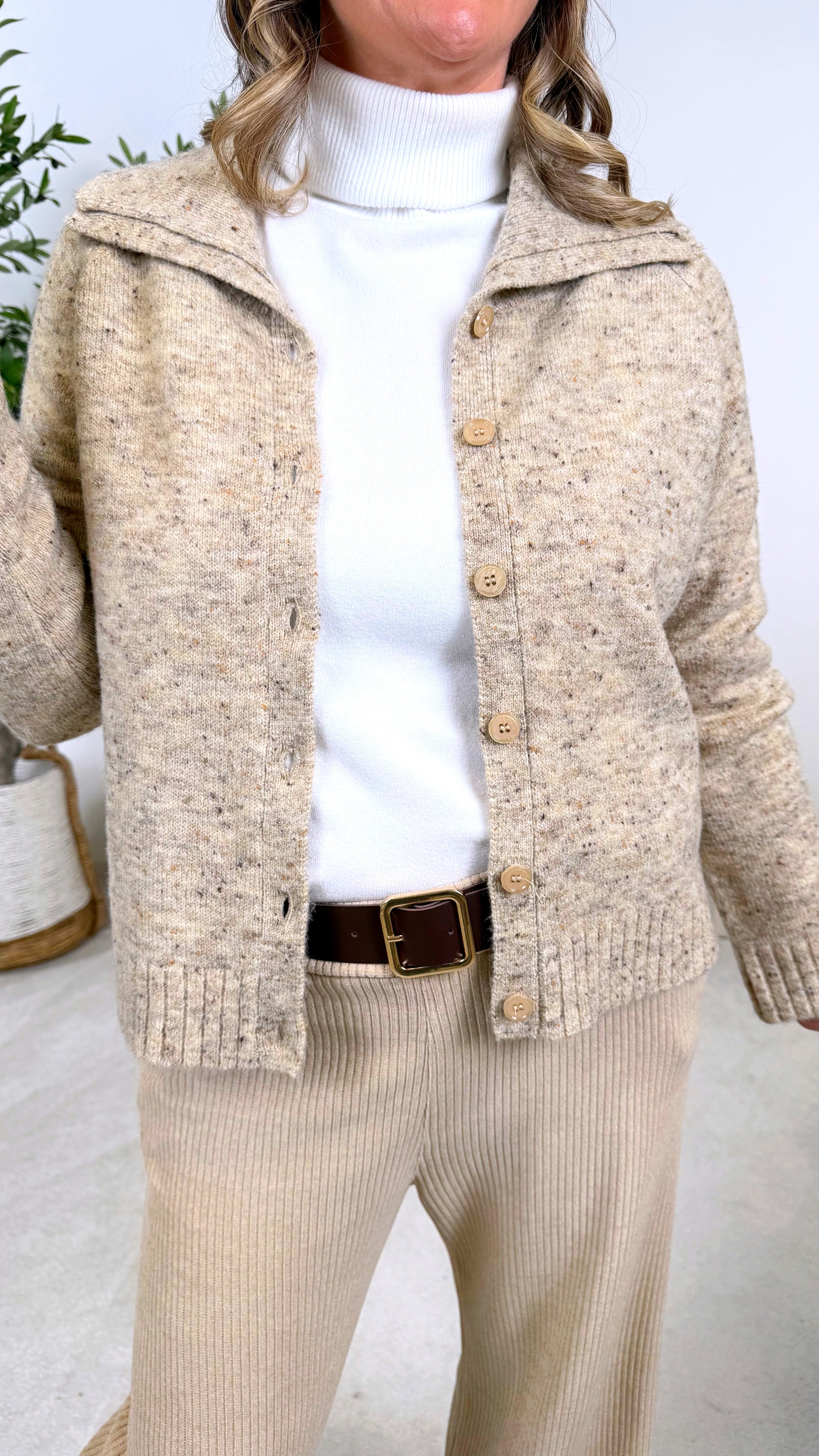 Strickjacke Powder Tweed *Camel*