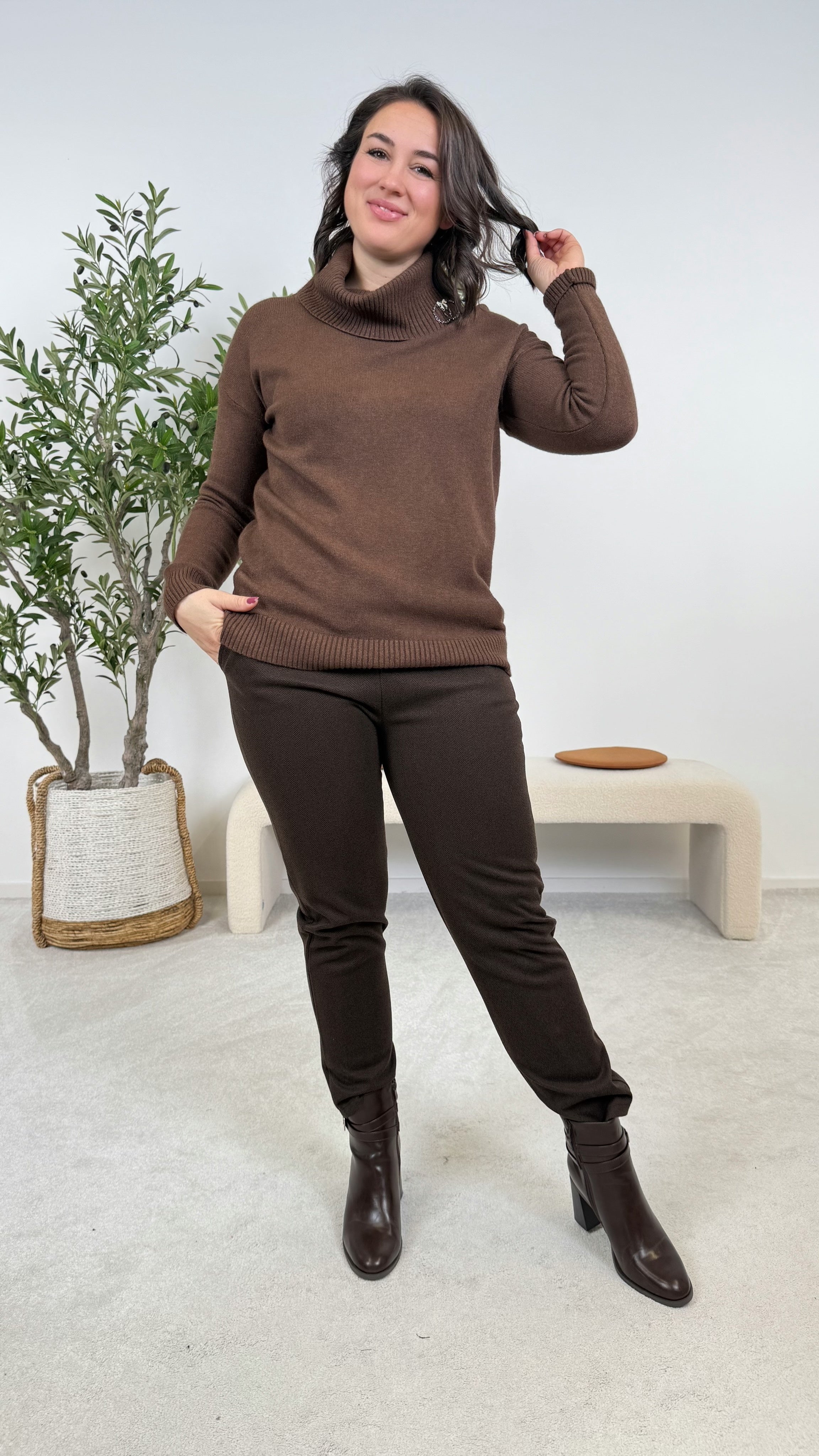 Rollkragenpullover Emerald Dream *Schoko*