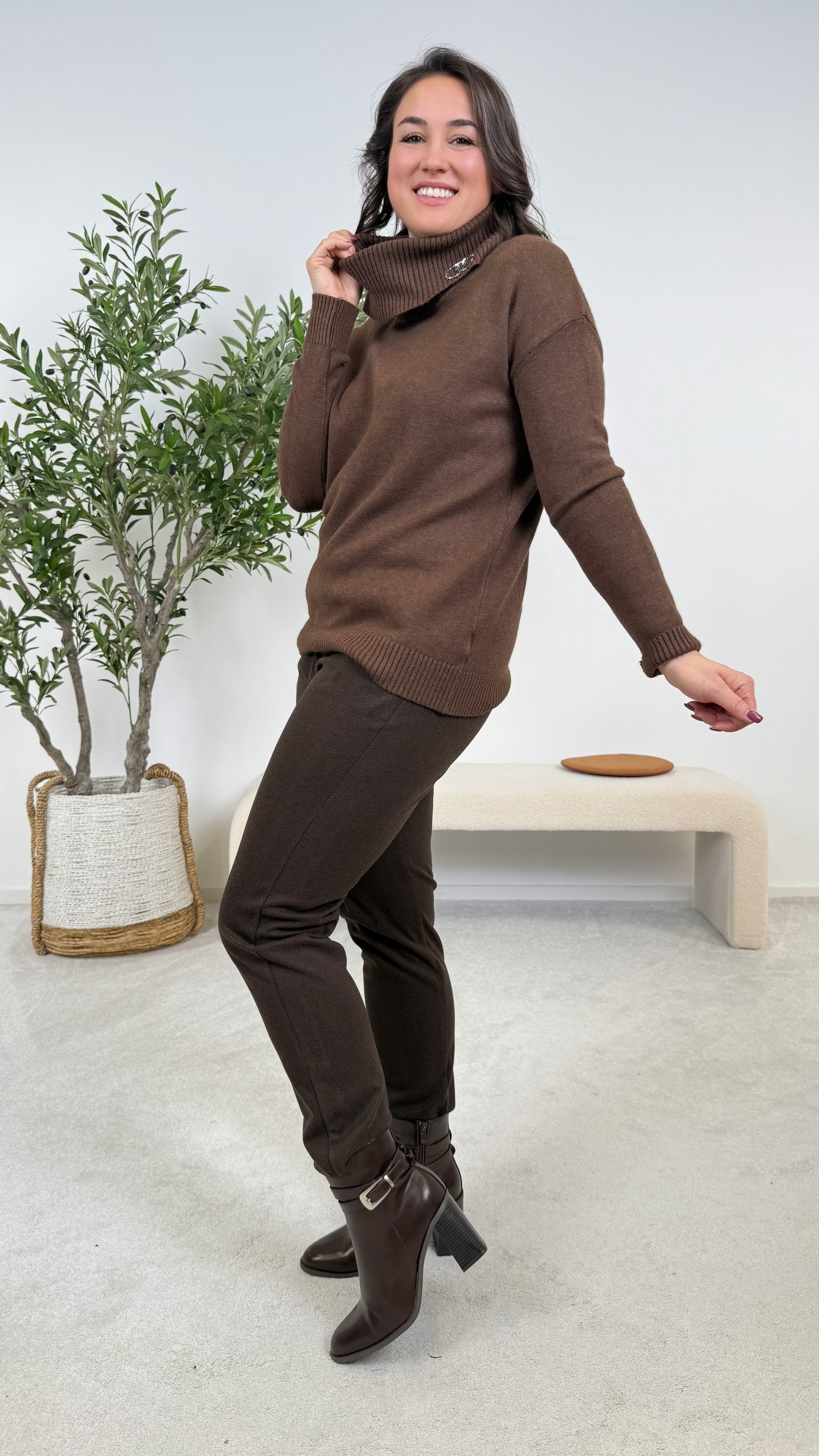 Rollkragenpullover Emerald Dream *Schoko*