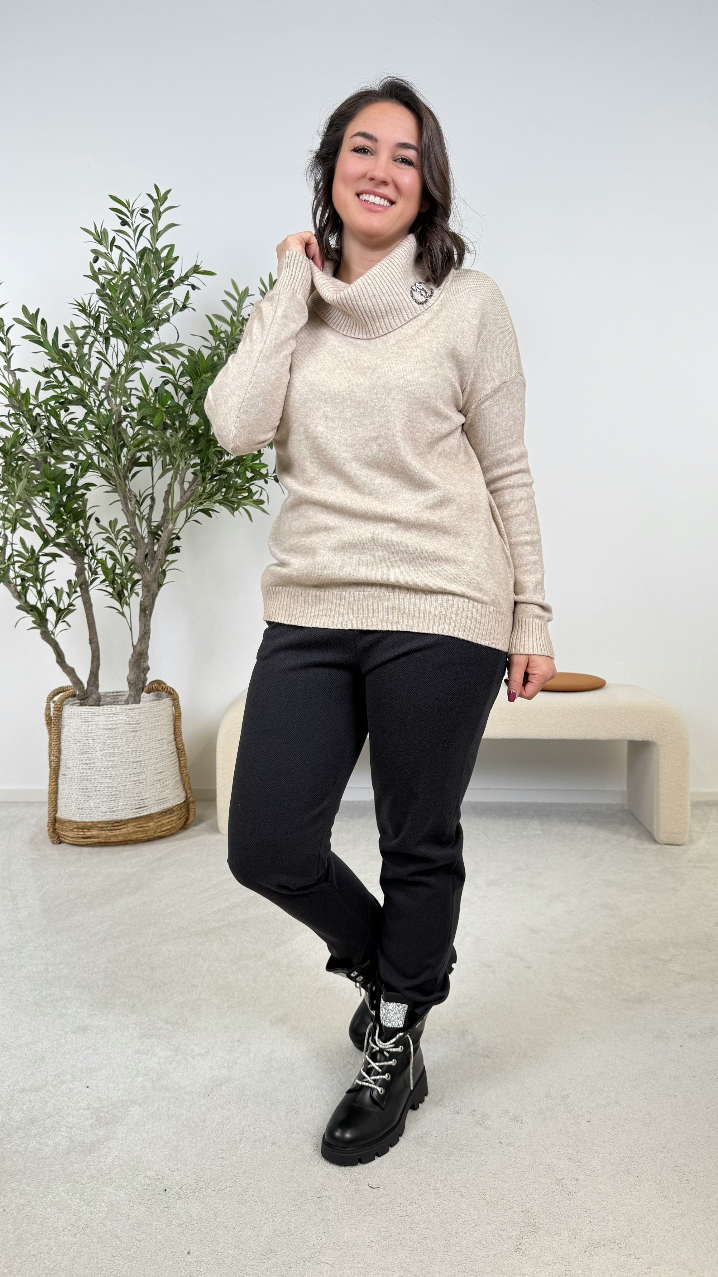 Rollkragenpullover Emerald Dream *Beige*