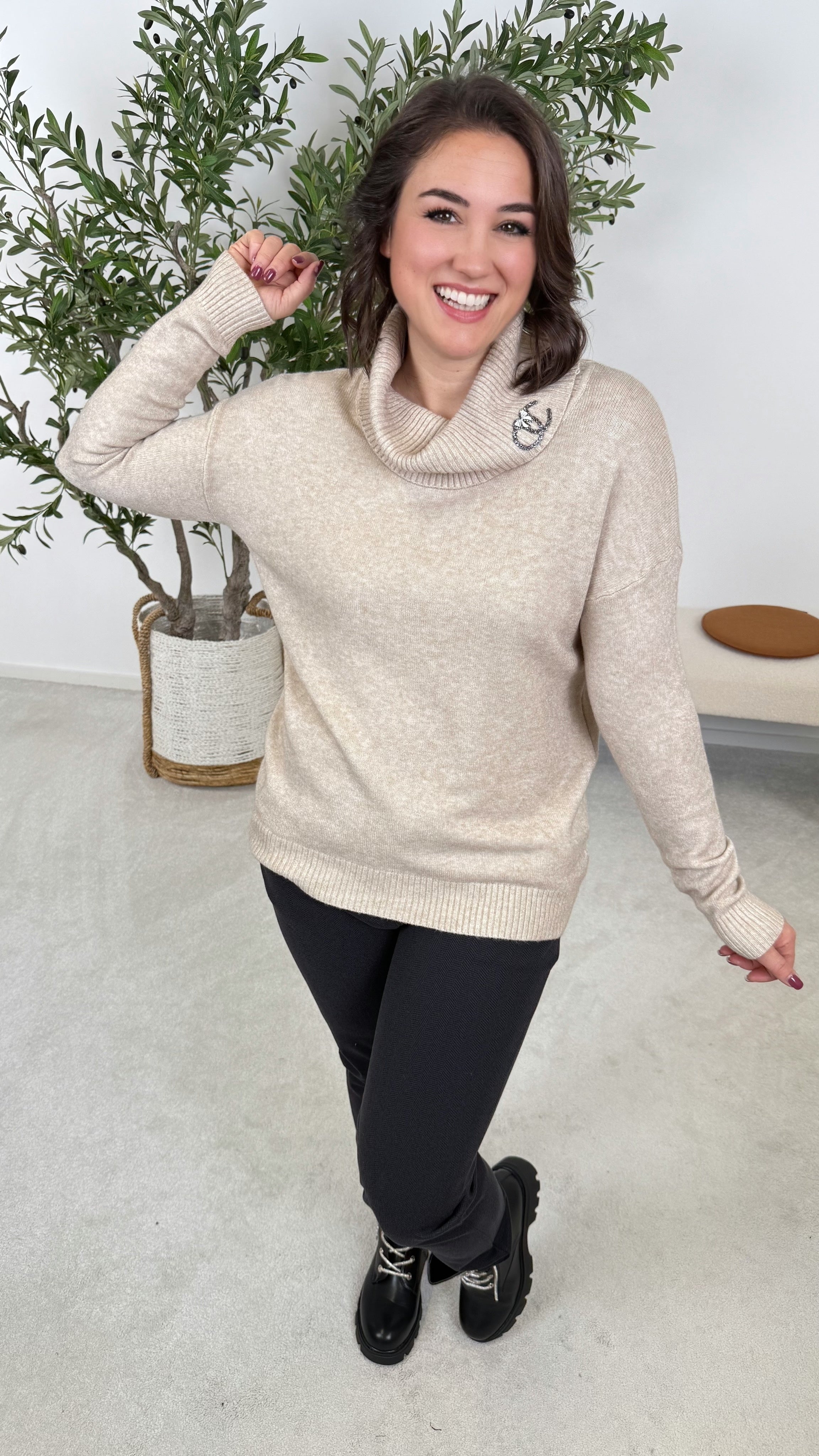 Rollkragenpullover Emerald Dream *Beige*