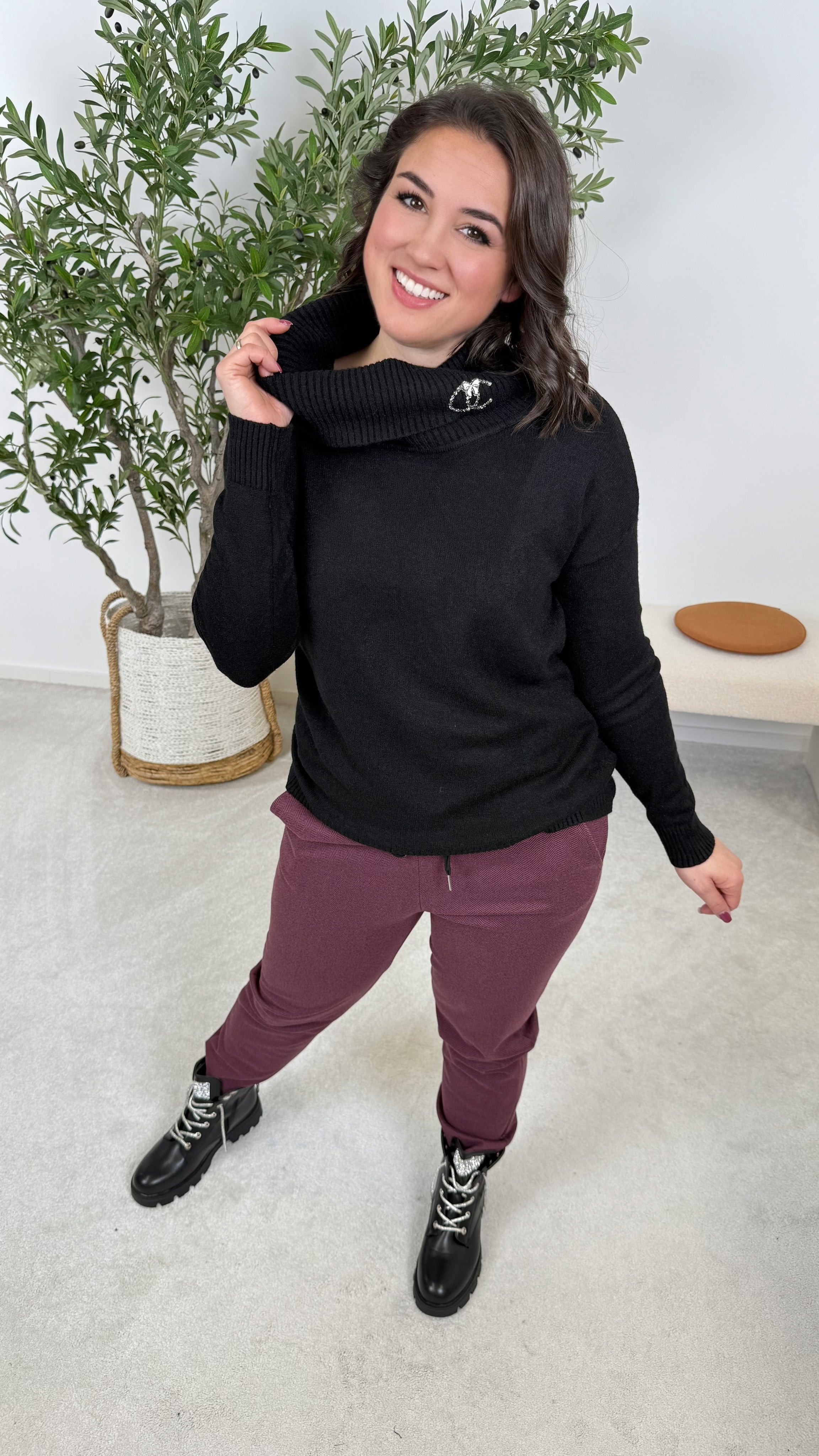 Rollkragenpullover Emerald Dream *Schwarz*