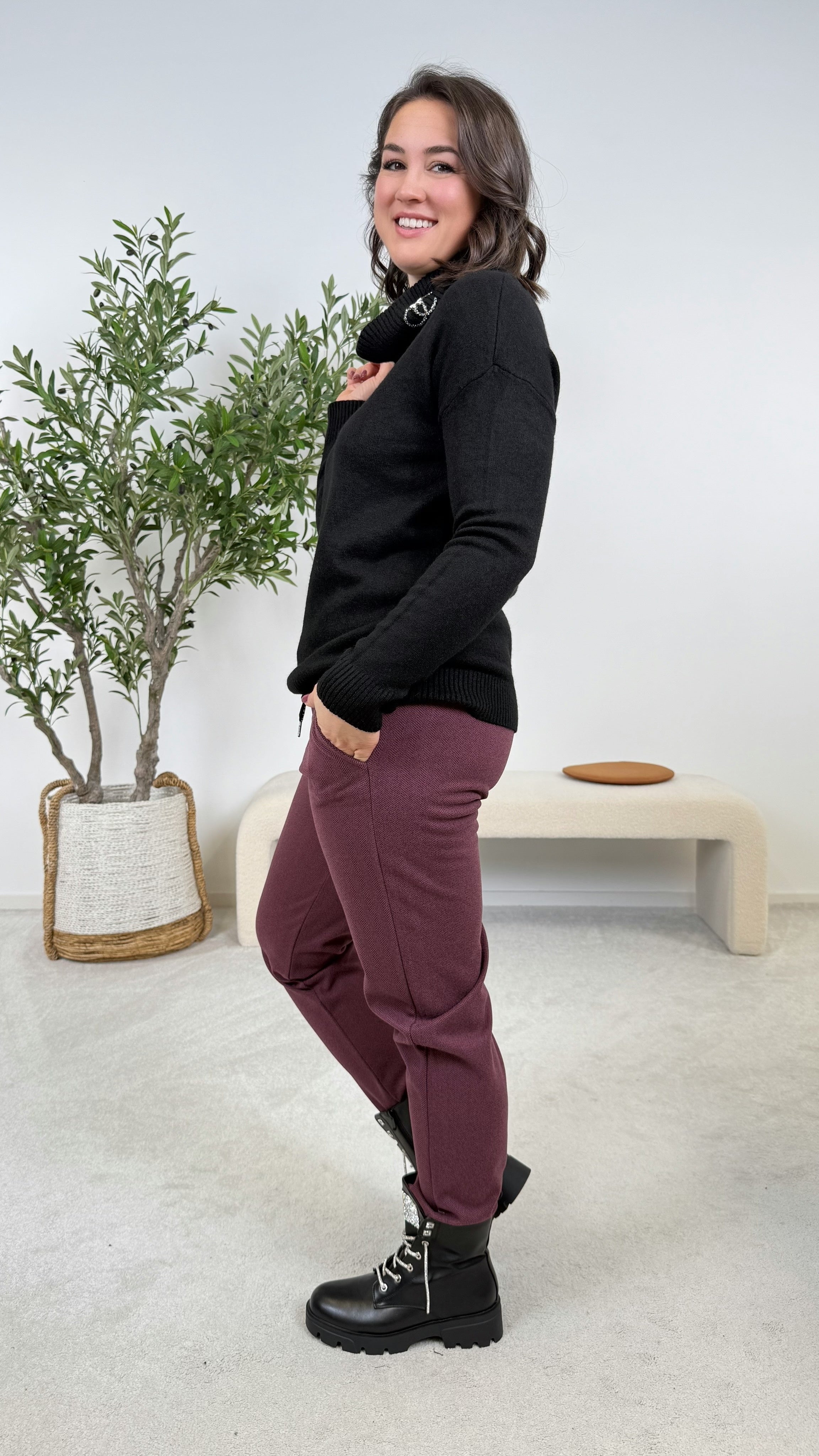 Rollkragenpullover Emerald Dream *Schwarz*