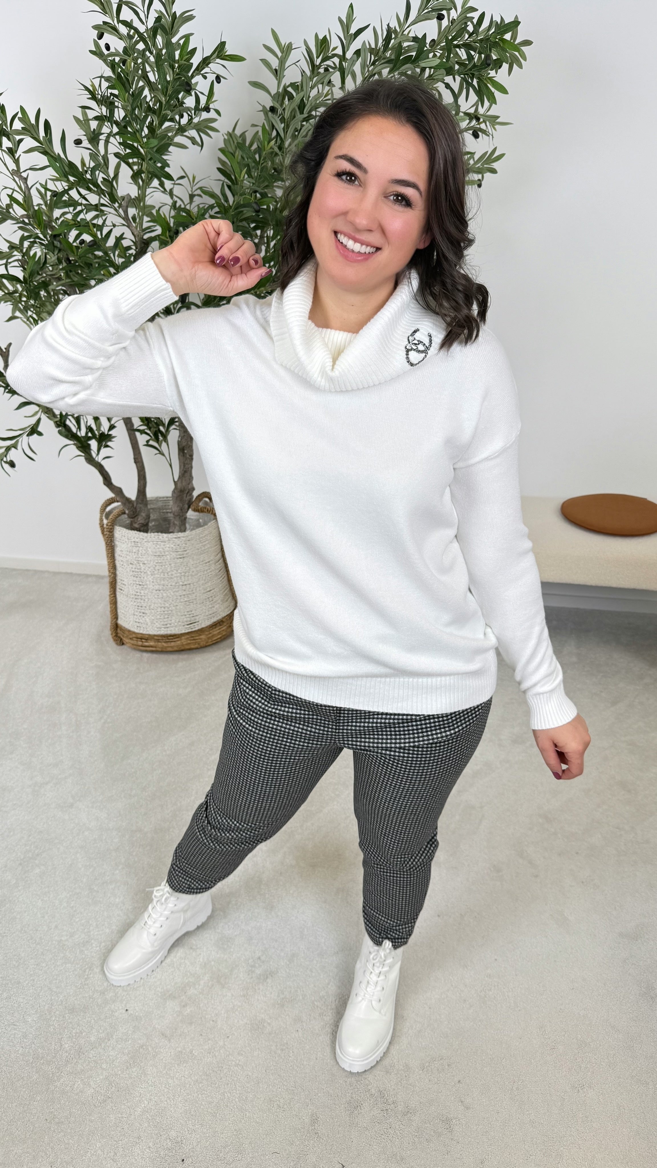 Rollkragenpullover Emerald Dream *Weiß*